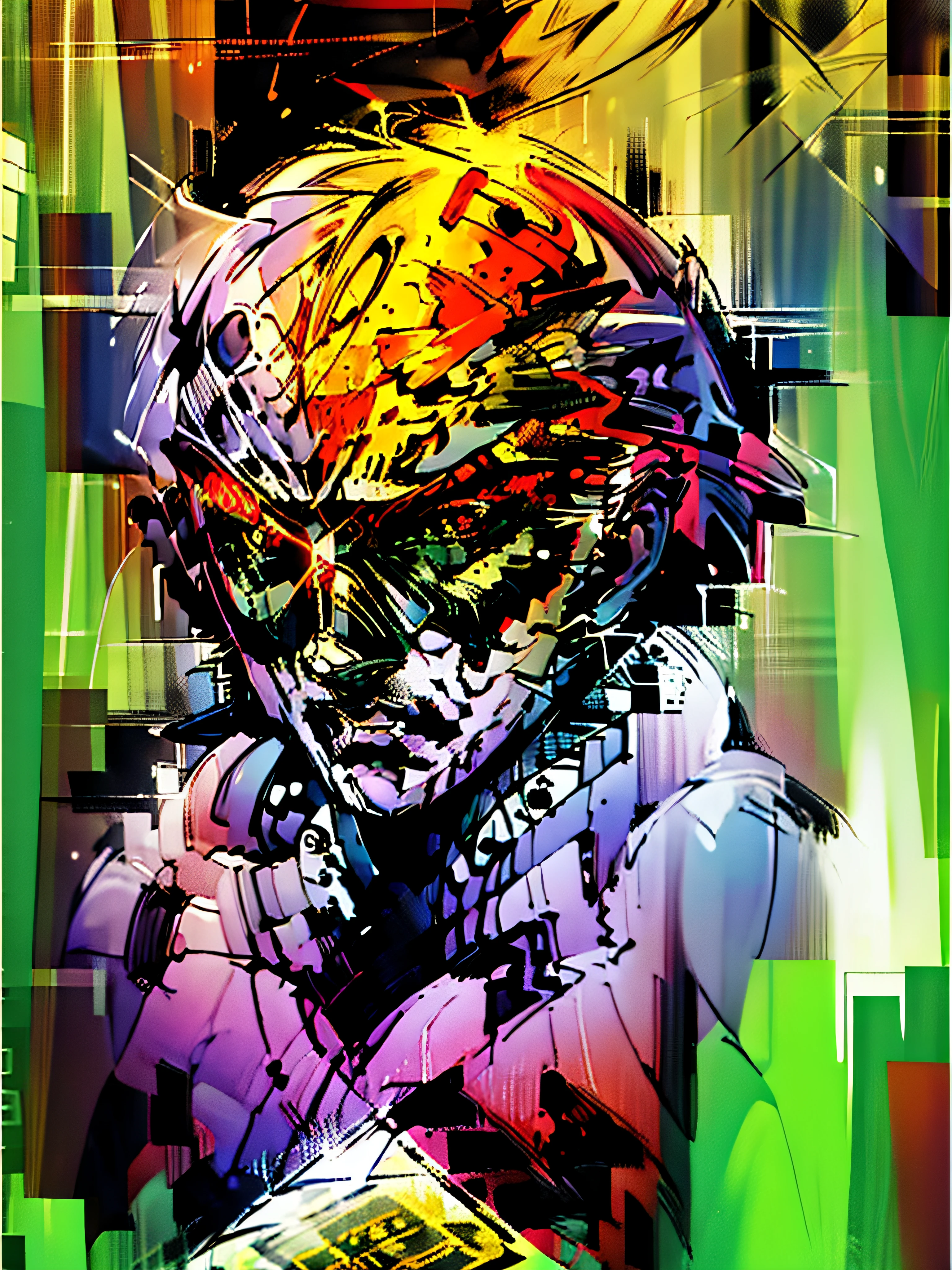 dream maker, design a dream, by Gary Panter 50, kamina shades, hime cut, Conceptual art, Op art, projected inset, award winning, masterpiece, anatomically correct --s 2