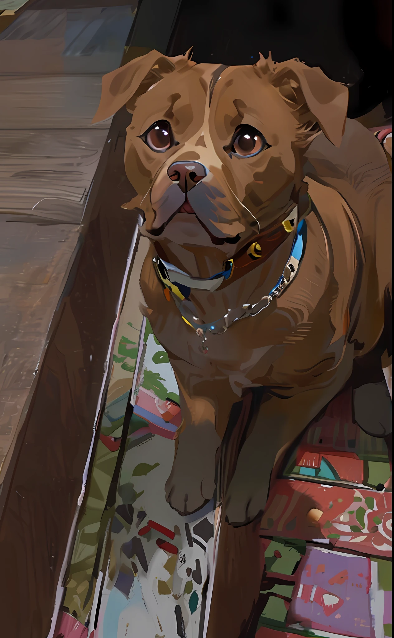 there is a brown dog sitting on a rug on the floor, pitbull, pits, um bonito, muito bonito, extremamente bonito, 1614572159, olhar orgulhoso, (((oxidado))), Ciborgue - Pitbull, Brutus, adoptable, menina bonita, 2 anos, taken in the early 2020s, mid 2 0's female