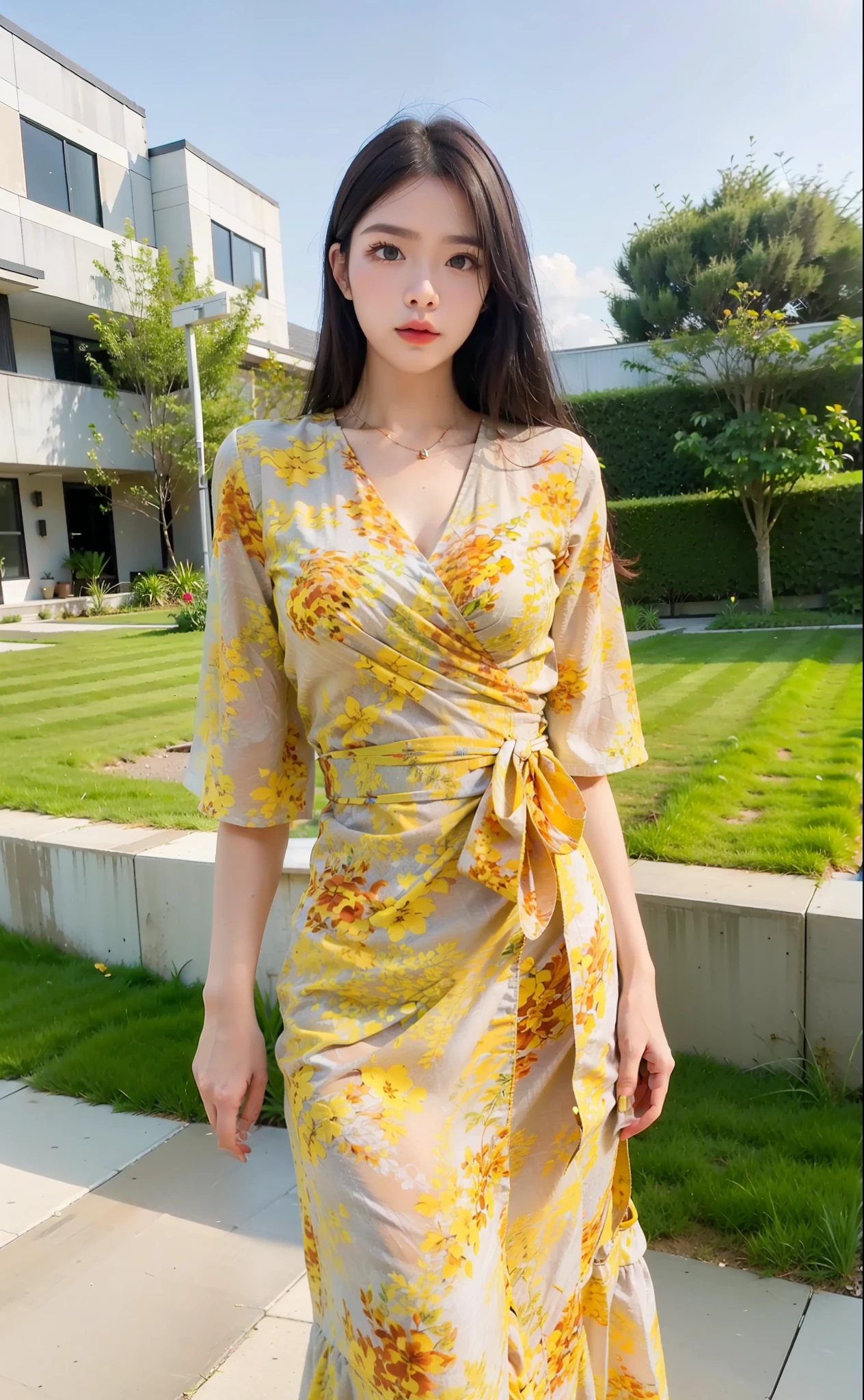 HDR,8k,realistic,(huge filesize),(outdoor:1.4),standing,sky,
Mature woman,(straight hair),big sister,((closed mouth)),Serious expression,Small nose,Perfect face,alluring,slender waist,
((subdued light:1.1)),((frontal lighting)),shallow depth of field,dynamic angle,(ray tracing),(((facial lighting))),shadow,huangsezhanpaoc,yerin,