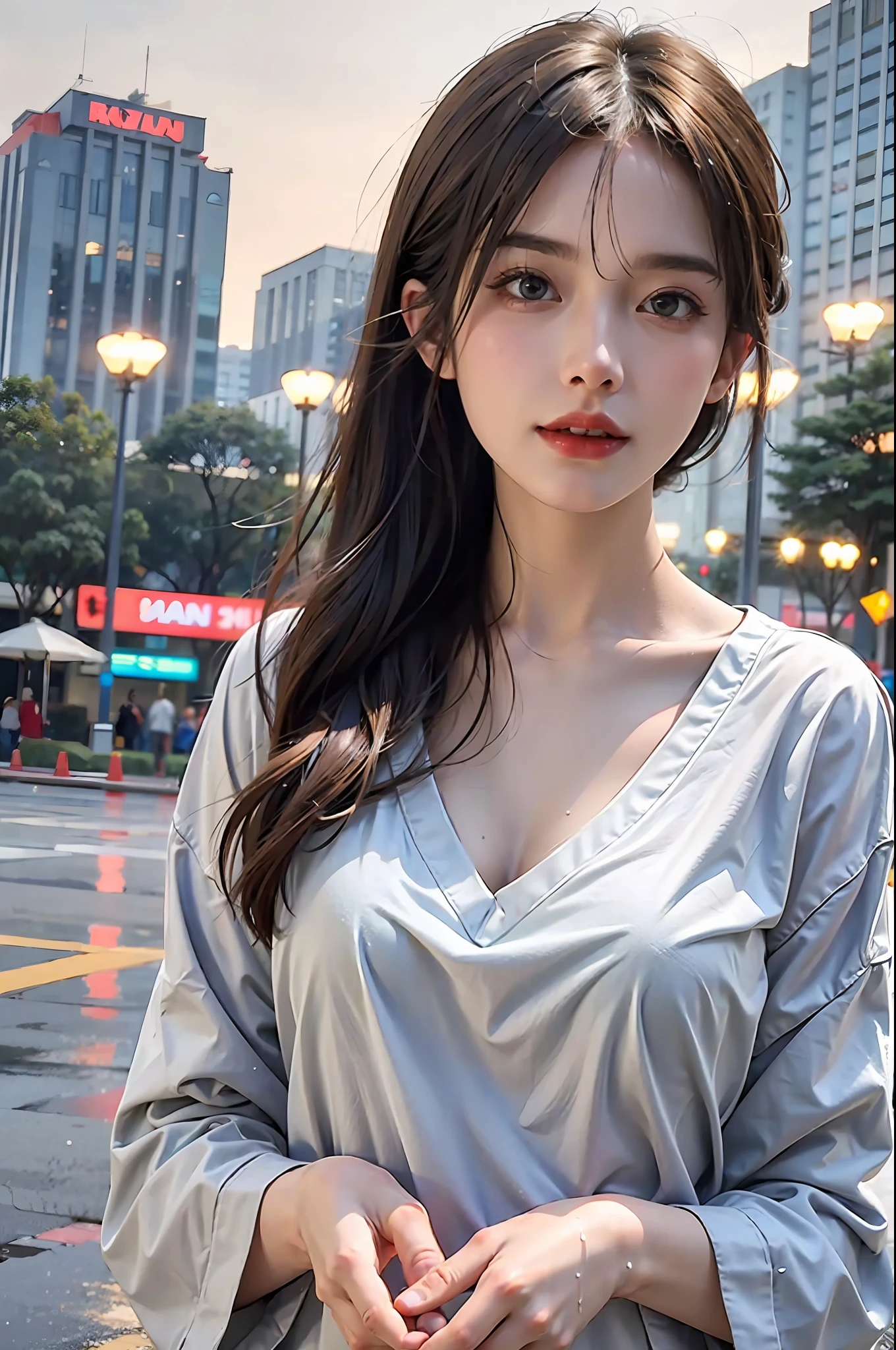 mix4,(8k, RAW photo, best quality, master:1.2), (realistic, photo-realistic:1.37),1girl,cute,cityscape,saigon vietnam in 1990, night,rain,wet,professional lighting,photon mapping,radiosity,physically-based rendering,