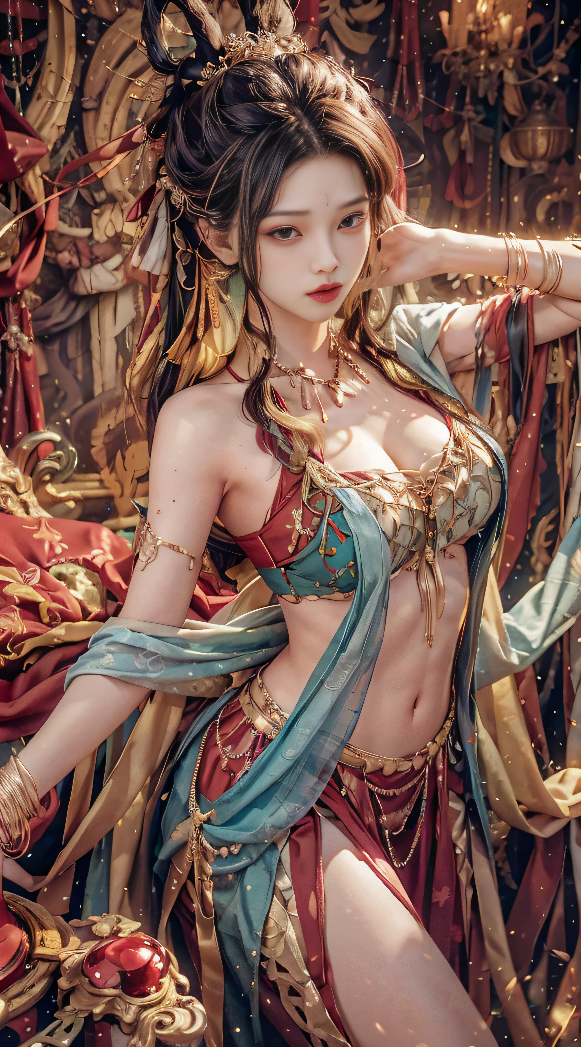 closeup,(fidelity:1.4),(big chest:1.2)ultra-high res,Cleavage,Outstanding details,navel,Highest picture quality,