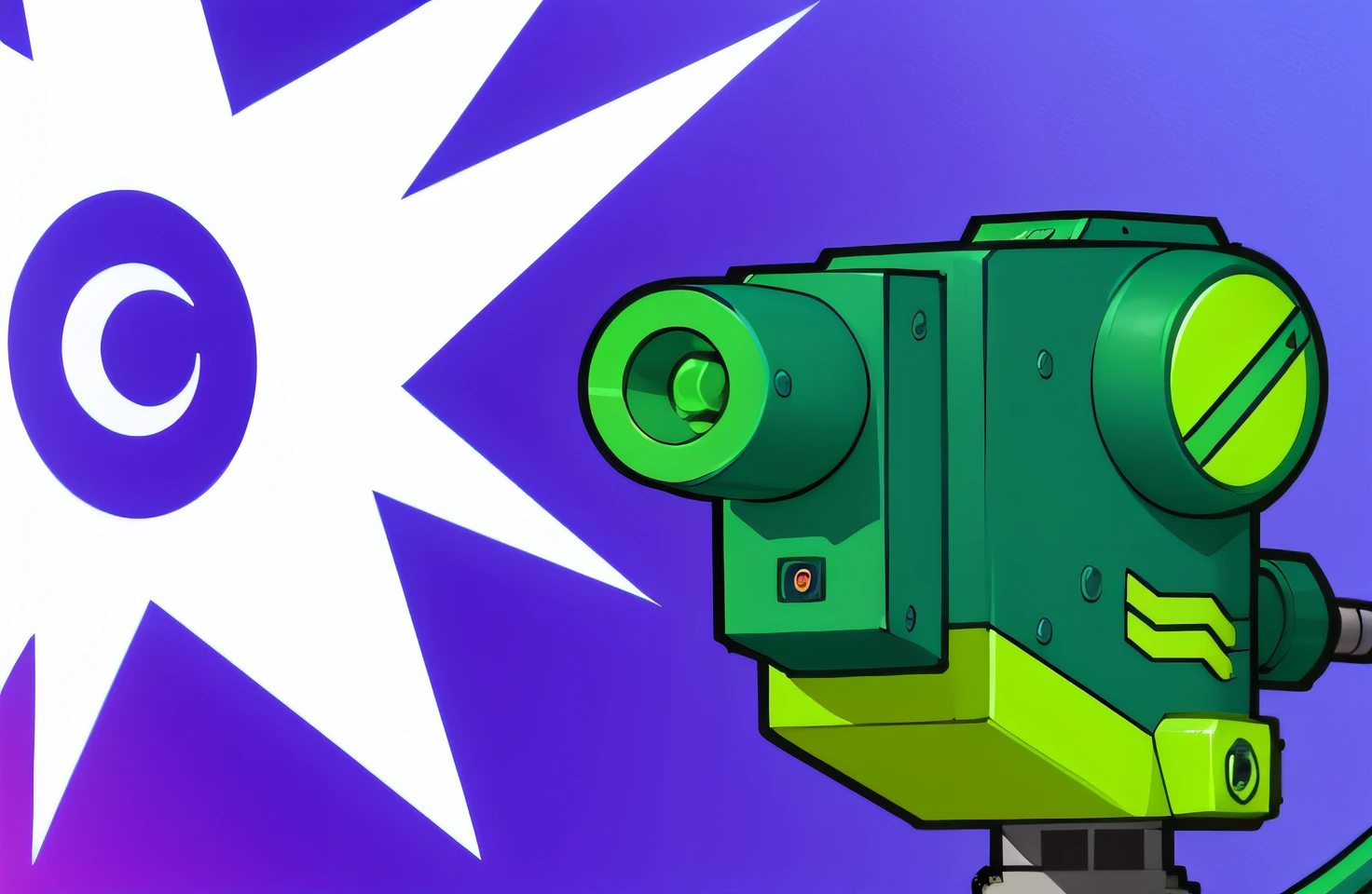 Indigo plasma cannon arm, - Cañon Arm, fondo azul claro, 2 d, estilo anime