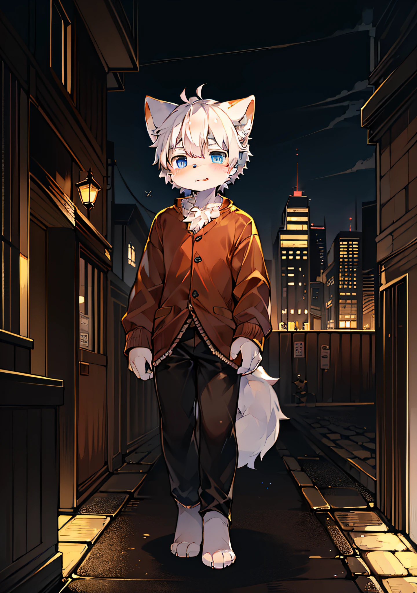 Masterpiece,high qualit,abstract res,Digital painting\(artworks\), By Dagasi, Yupa,Kiyosan,(anthro,Fluffy fur,Character focus:1.1),anthro male cat,Short hair,Portrait , Bright eyes, Panoramic view, Character focus.(Detailed background:0.7), Double, shaggy, Hairy male, Male focus, anthr,(Full body fur, Fluffy tail, Black and white fur, Black eyes, Black and white hair:1.2), (Long felines、White sweatshirt、White pants、eye glass、Headset、Headwear、White shoes:1.2),(exterior、During the Day、parque:1.1)