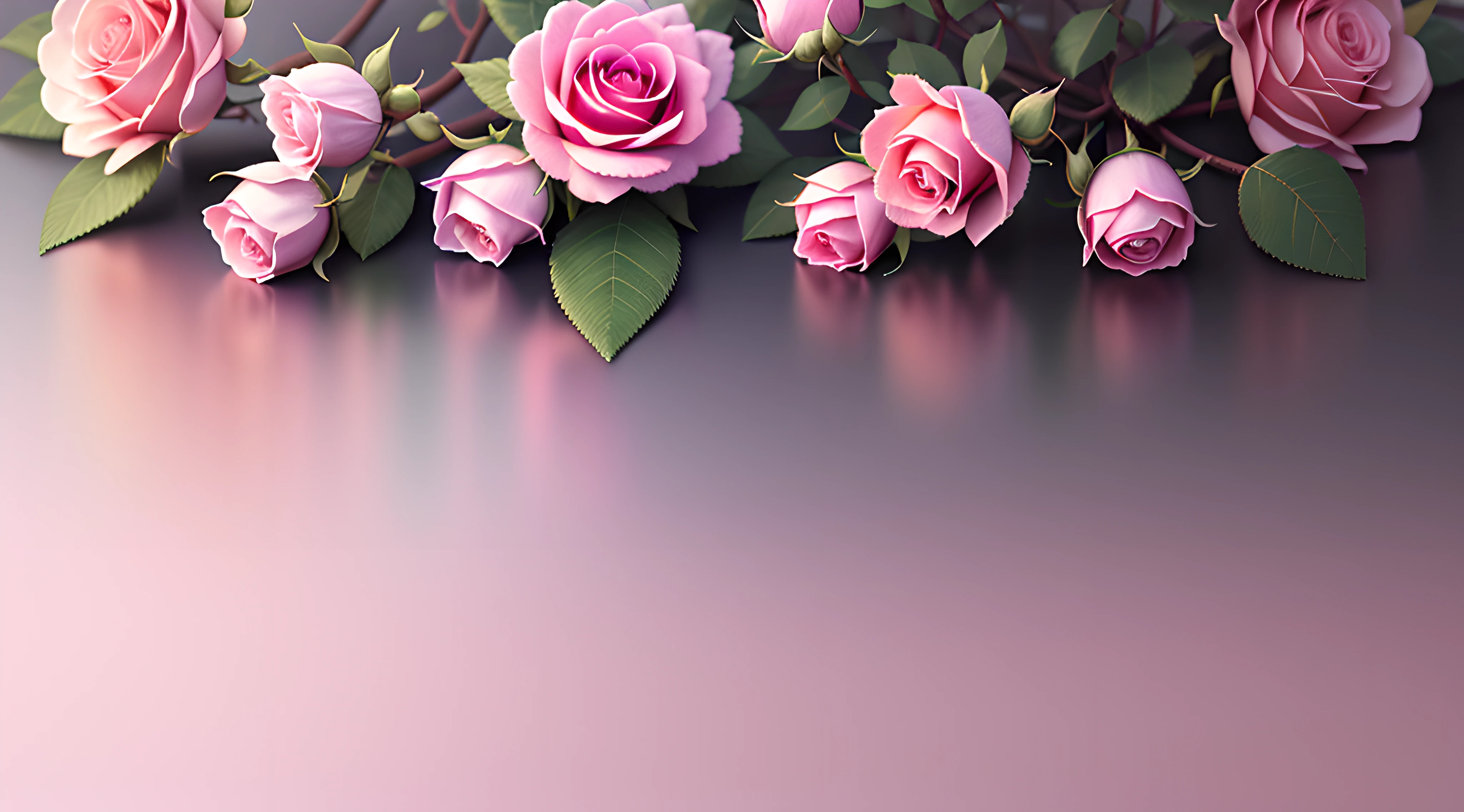 Two-dimensional, masterpiece, best quality, high quality, High definition, High quality texture, High quality shadow, high detail, pastel pink, magical, fantasy wallpaper, roses