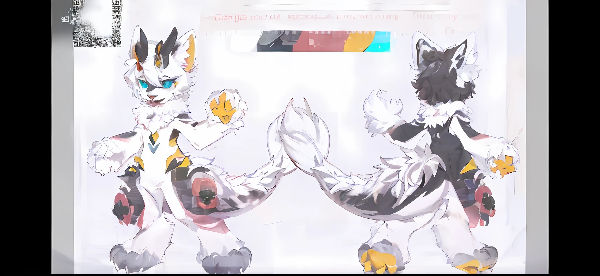 there are two different types of pokemon characters in this picture, full body adoptable, fullbody commission for, character adoptable, detailed full-body concept, fursona art, reference sheet, fursona furry art commission, fursona!!!!, furry fursona, fursona commission, furaffinity fursona, very very beautiful furry art, Highly detailed full body, wolf fursona,White fur,hairy,Pink meat pad,