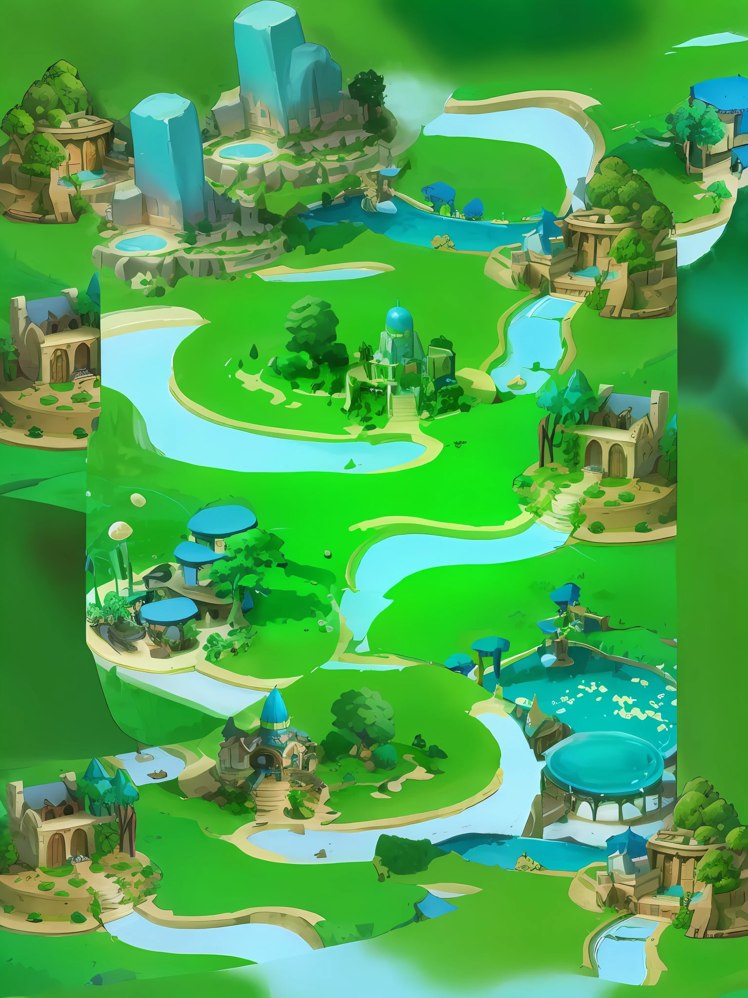 a close up of a map of a park with a river and a park, mobile game background, royal garden background, Park background, fairy tale style background, magical battlefield background, elf forest background, mobile game asset, arte de fundo, fantasy world concept, Elven City, game map matte painting, made of tree and fantasy valley, map of fantacy world