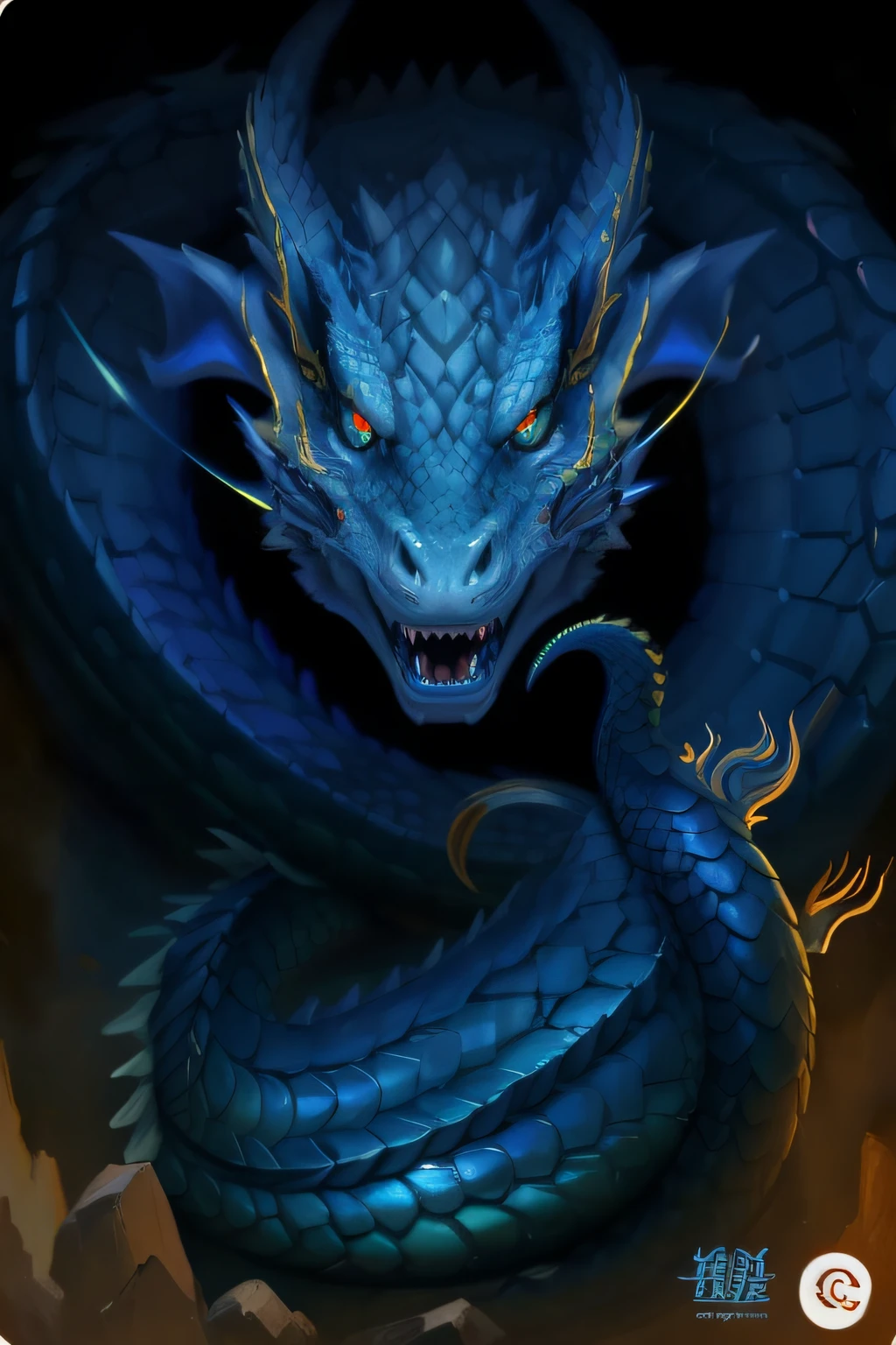 cyan chinese dragon fantasy,urple eyes,teeth,dragon claws,Portrait of a dragon,Portrait of a dragon,Dragon Art,Dragon centered,high qualit,Surrealist D&D fantasy art,Rondra