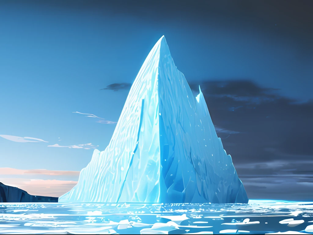 An iceberg cracked