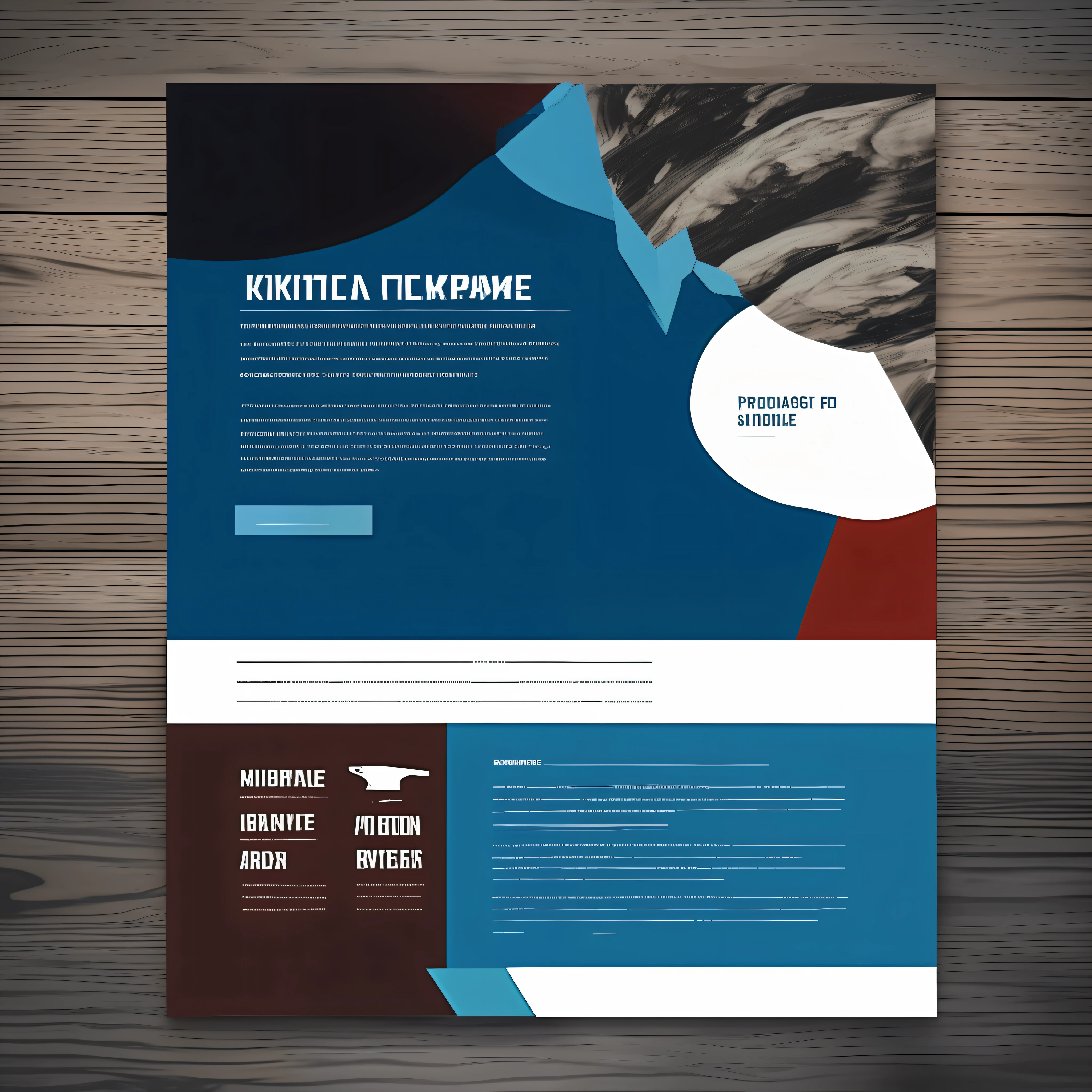 Design several single-page templates, with blue and white as the base tone, minimalist style --auto