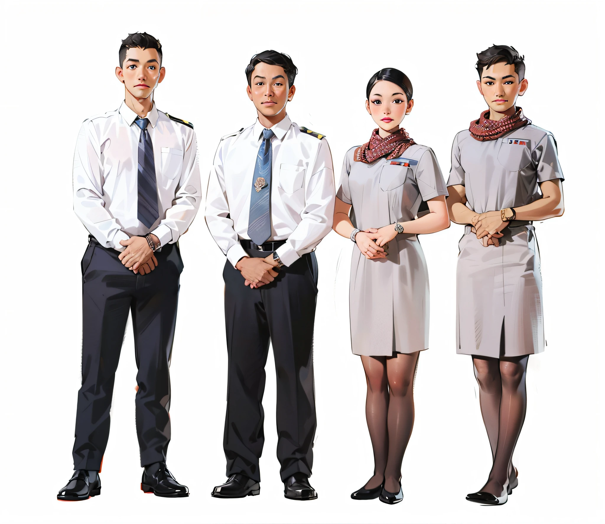 A group of uniformed men stood together,, formal dress, corporate photo, full body photograph,Business attire, full body full height