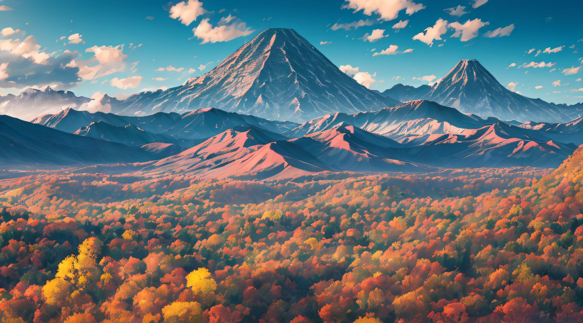 View of trees and cloud mountains in Alafid, Composed of trees and a fantasy valley, an amazing landscape image, National Geographic, Indonesia, Eric Pevernagy, The trend is 5 0 0 pixels, The trend is 500 pixels, Complex and epic composition, volcano landscape, author： Patrick Zheng, Mark Adamus, lpoty, Charming and otherworldly, light and shade contrast, cinematic lighting, Iridescent, light tracing, hasselblatt, ultra realist, highdetailed, master-piece, anatomical correct, high quallity, highdetailed, super-detail, award-winning, best qulity, high - resolution, 8k  , chromatic aberration abuse, Fujicolor, f/1.2, f/16, 135mm, Sony FE GM, UHD, retina, ccurate --auto --s2