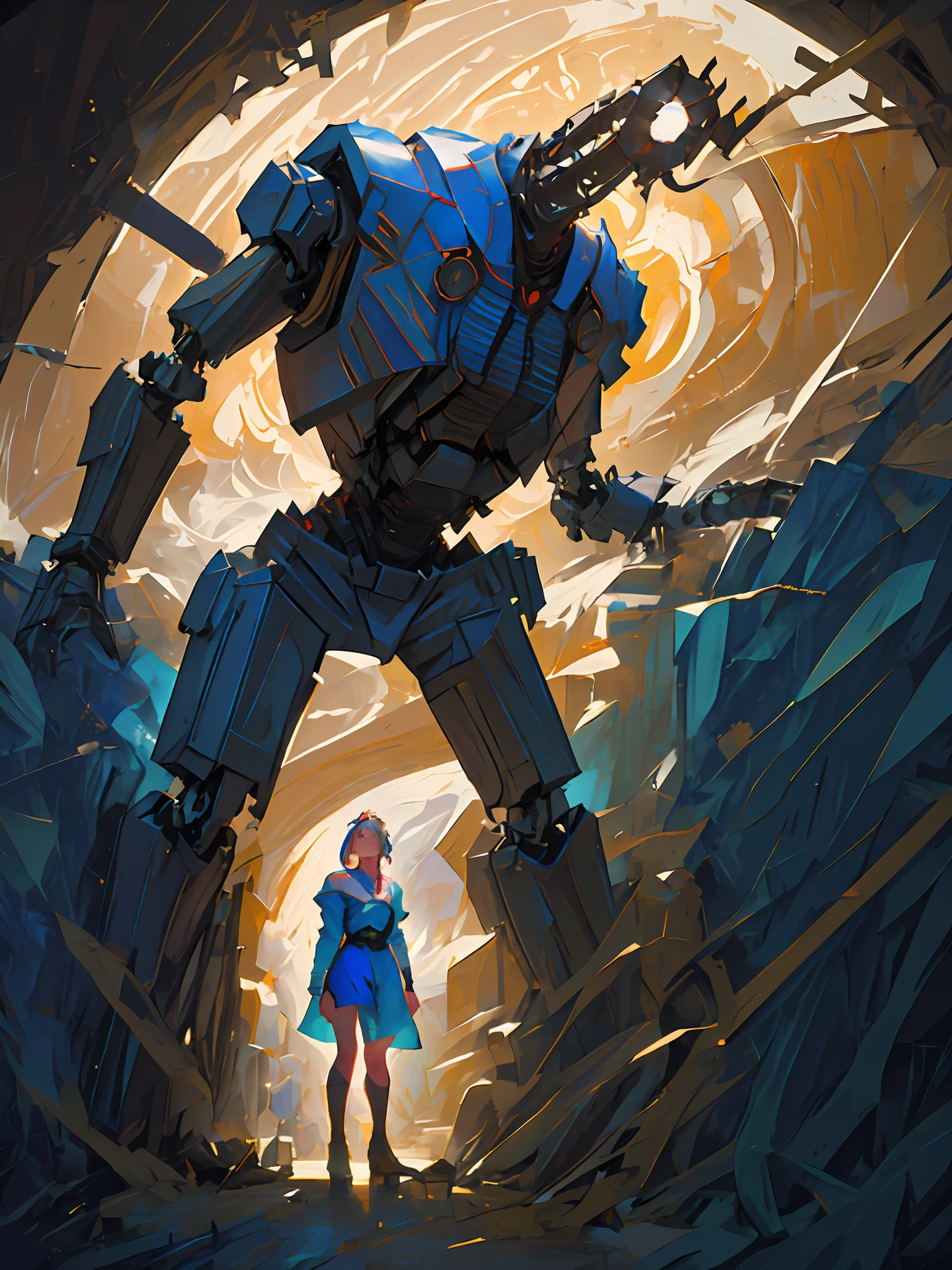 (masterpiece), (best quality),photorealistic, 8k raw photo,ultra high res,1girl,full body,white european,fashion model,50% constract,standing aside,square face,long white hair,heavy makeup,super model,long leg
(red dress), robot,glowing
jiqinvhai,huge robot, mecha,
mecha musume,mechanical parts,robot joints,headgear,full armor
detailed skin,solo,
film grain, fish lens, golden and white art, extreme angle,(( triangular composition))