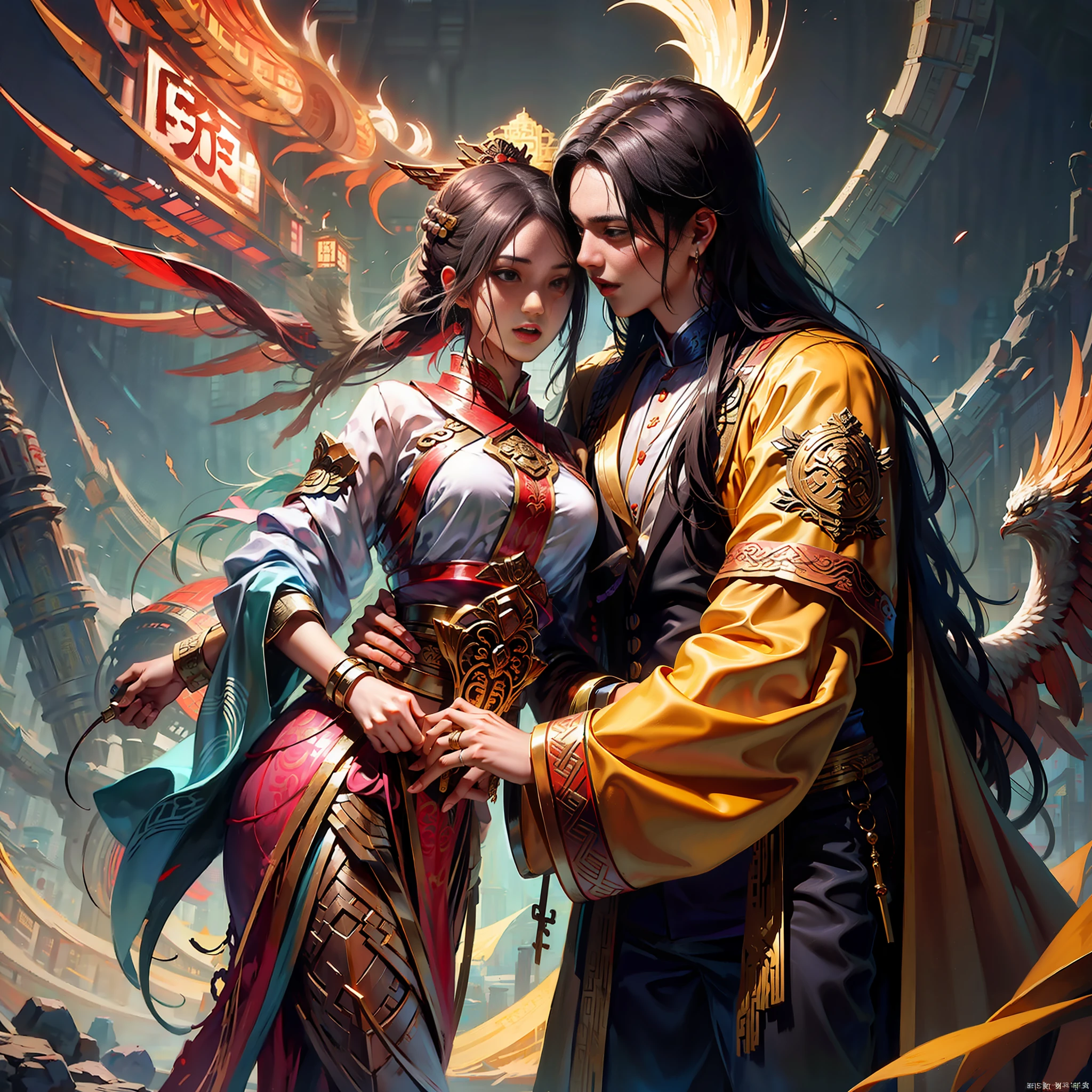 Remove the girl,The background changes to the Chinese Courtyard Palace