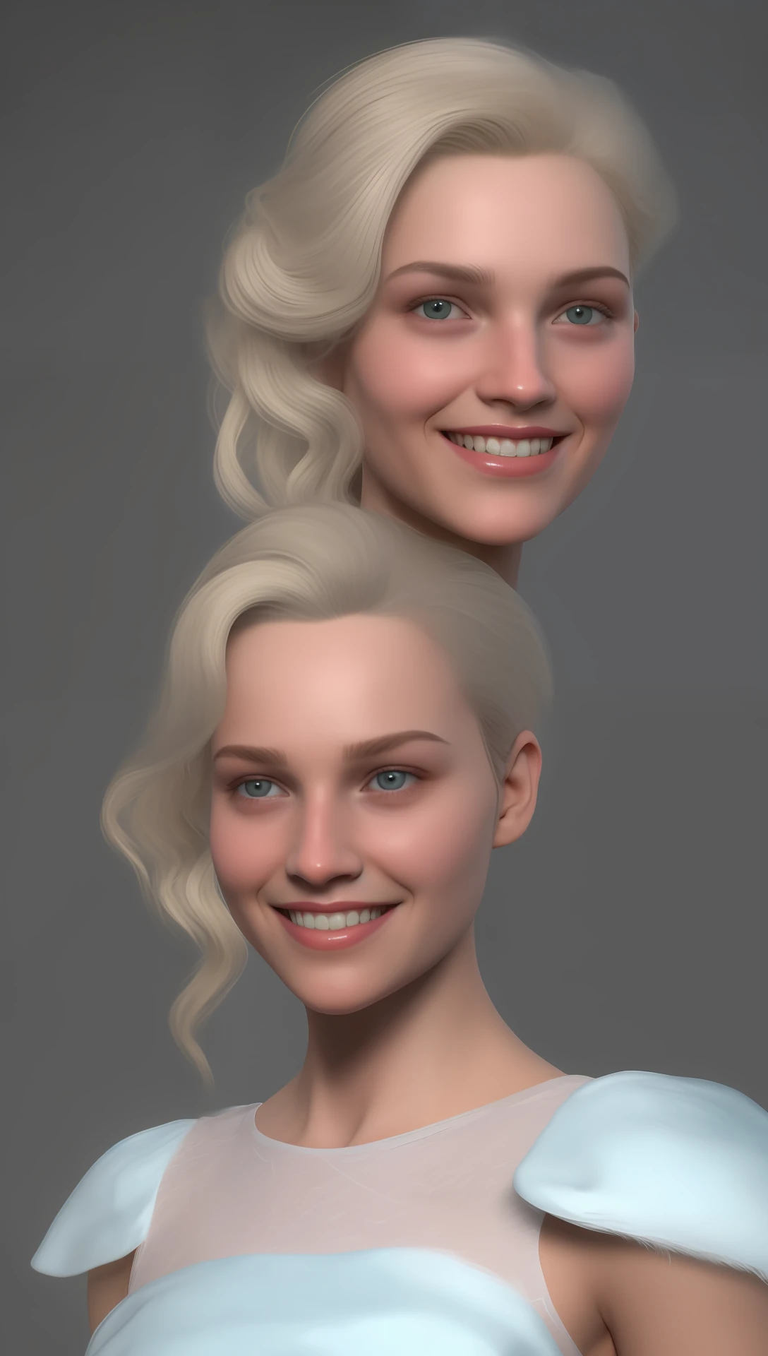 realistic, masterpiece, final detail, photo realistic, intricate detail, octane rendering, 8k, 1girl, full body perfect face, beautiful face, nswf, see trough, detail hair, black bow, black gloves, black leggings, blue eyes, blue hair, bow, collarbone, dress, diamond hair, ruffled dress, frills, gloves, gwen, hair accessory, high resolution, long hair, lip flap, puff sleeves, purple pupils, smile, solo, white dress, oil skin,