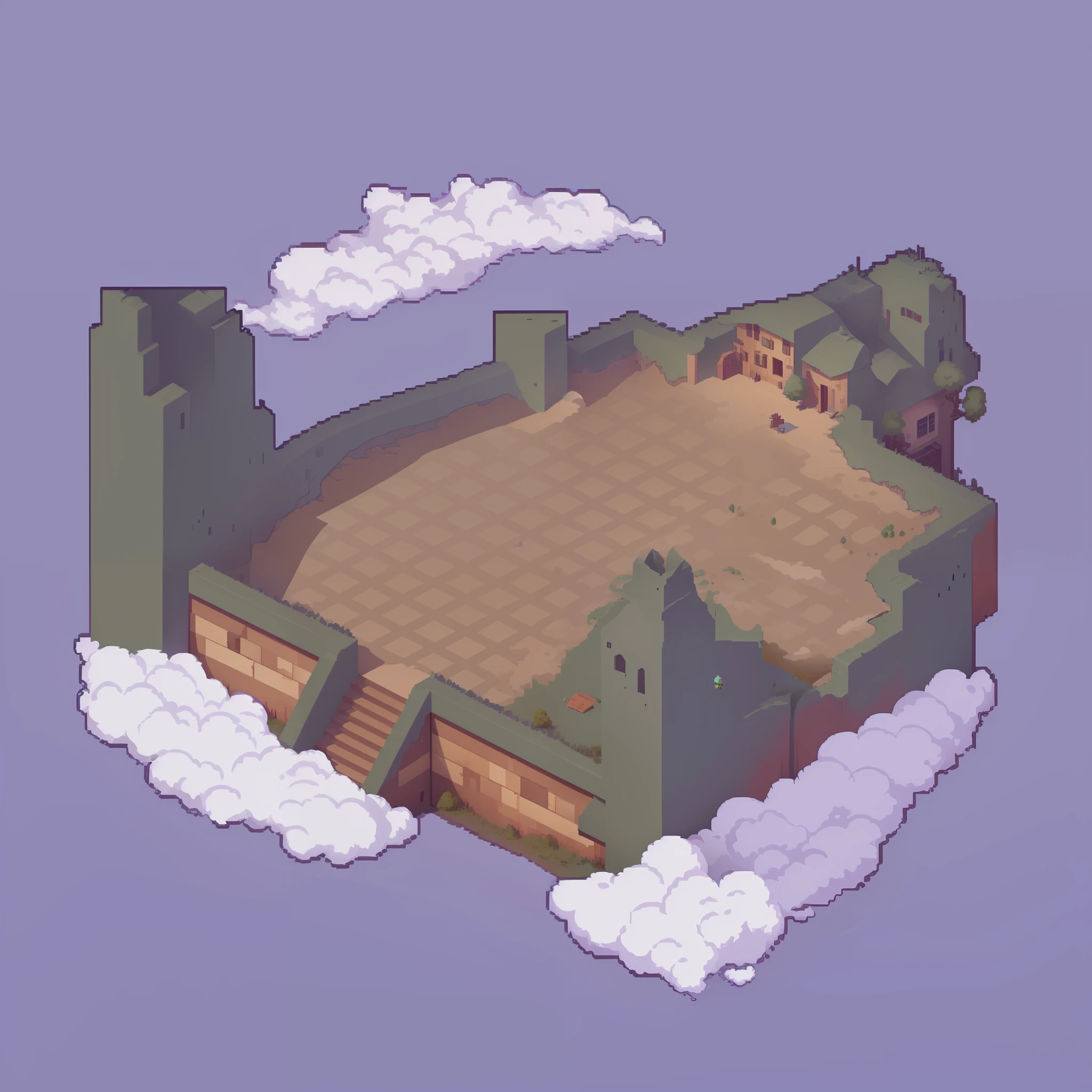 a close up of a small building with a lot of clouds, isometric island in the sky, isometric game, isometric viewpoint, isometric game asset, isometric view of a wizard tower, isometric game art, isometric art, pixel art isometric drawing, incredible isometric screenshot, an isometric fantasy map, not isometric, videogame asset