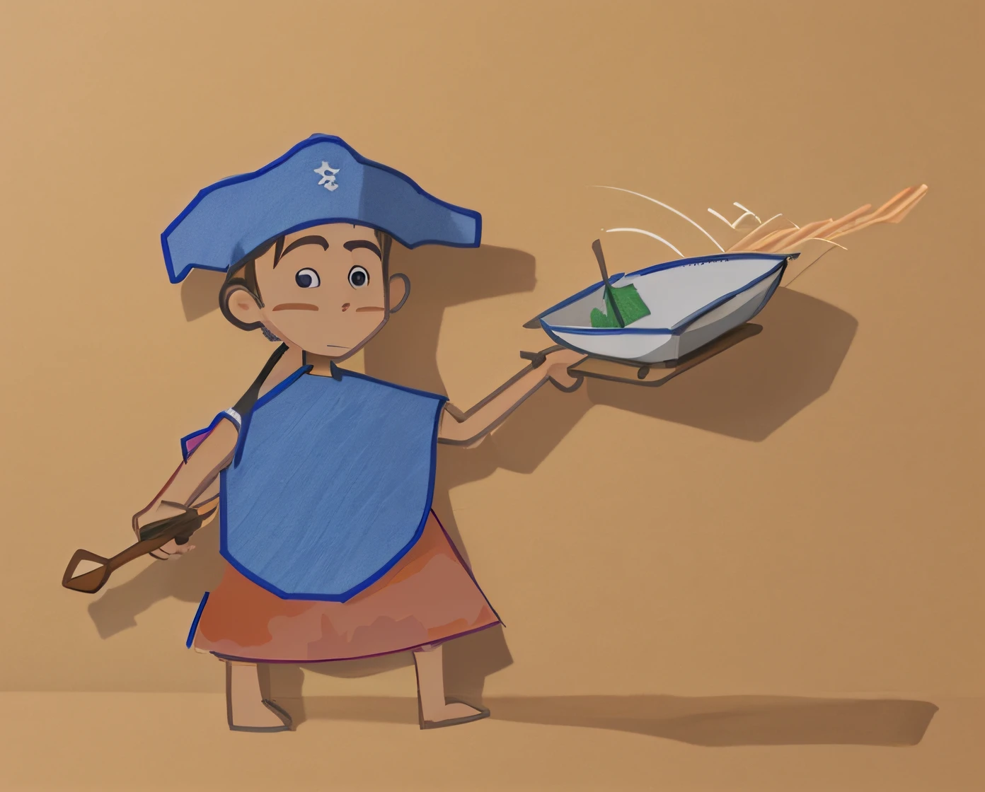 drawing of a chef holding a pan and a bowl, badly drawn, hand drawn animation, hand drawn animation, stick figure, Simple illustration, peterdraws, drawn in microsoft paint, based on child's drawing, an artistic pose, drawn with a single line, badly drawn, t-pose of wizard, character with a hat, gesture draw, carrying a tray --auto