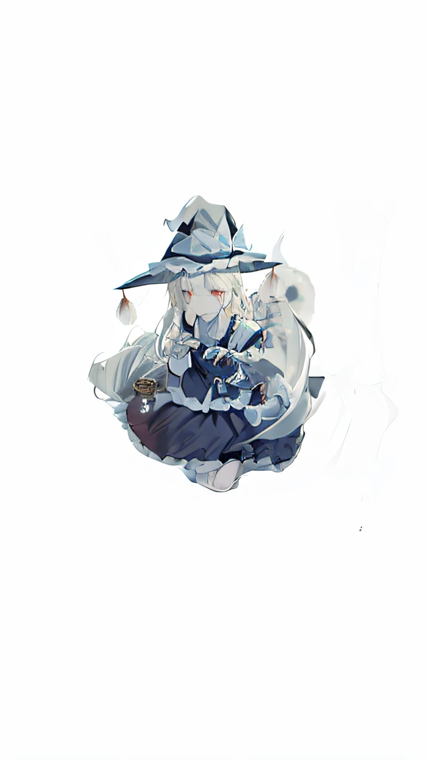 anime character with hat and blue dress sitting on a chair, alchemist girl, from touhou, touhou character, Desire, kirisame marisa from touhou, touhou project, kirisame marisa, mechanized witch girl, marisa kirisame, loli, Kantai collection style, Guwiz, a witch, lolly, sorceress --auto
