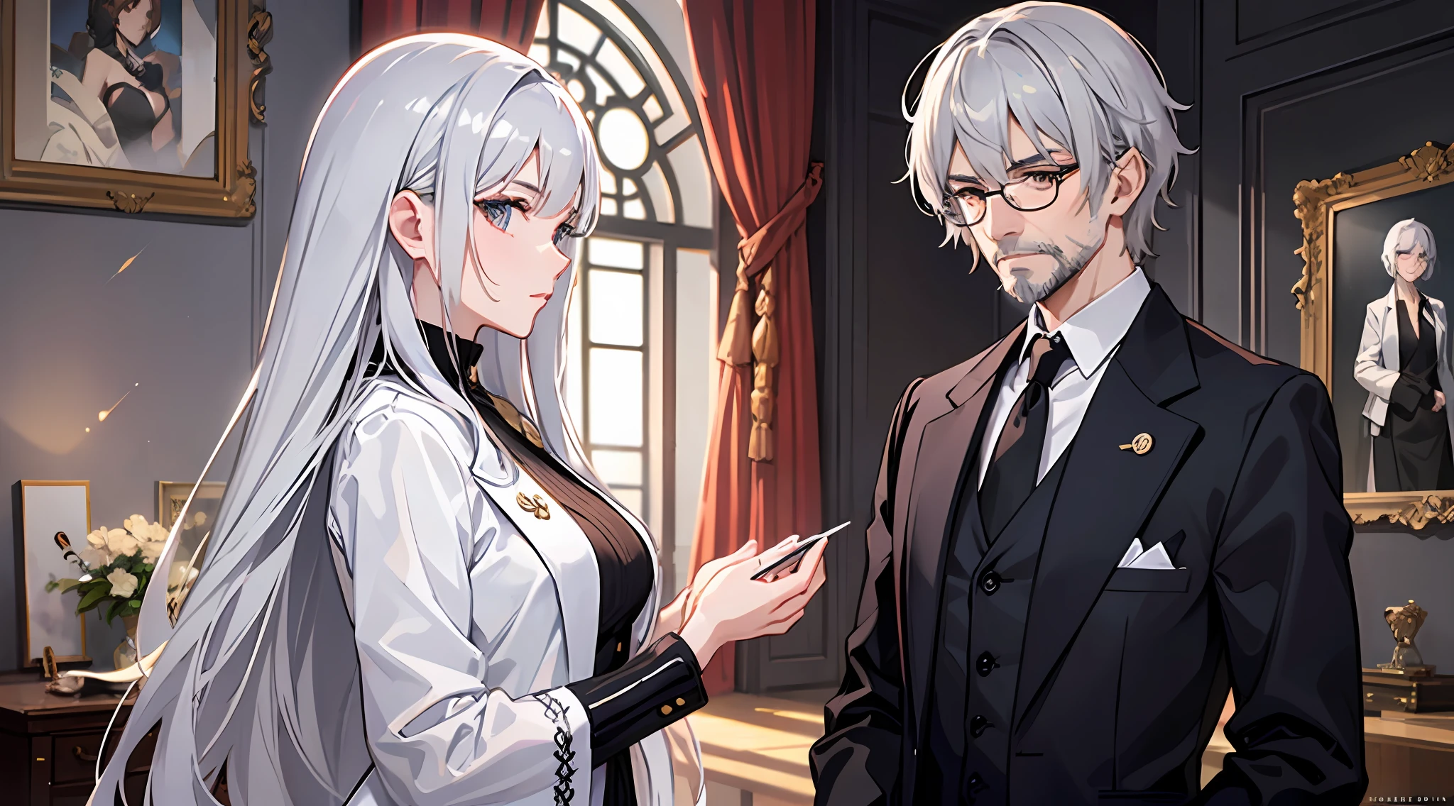 Old man with a beard wearing glasses