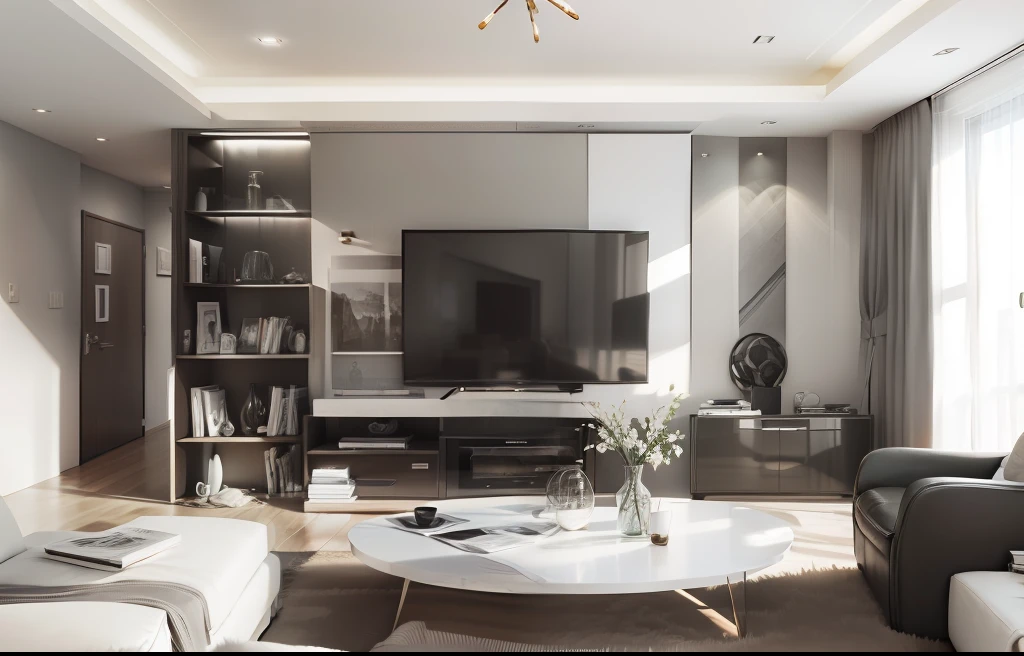 Modern black and white gray style living room --auto