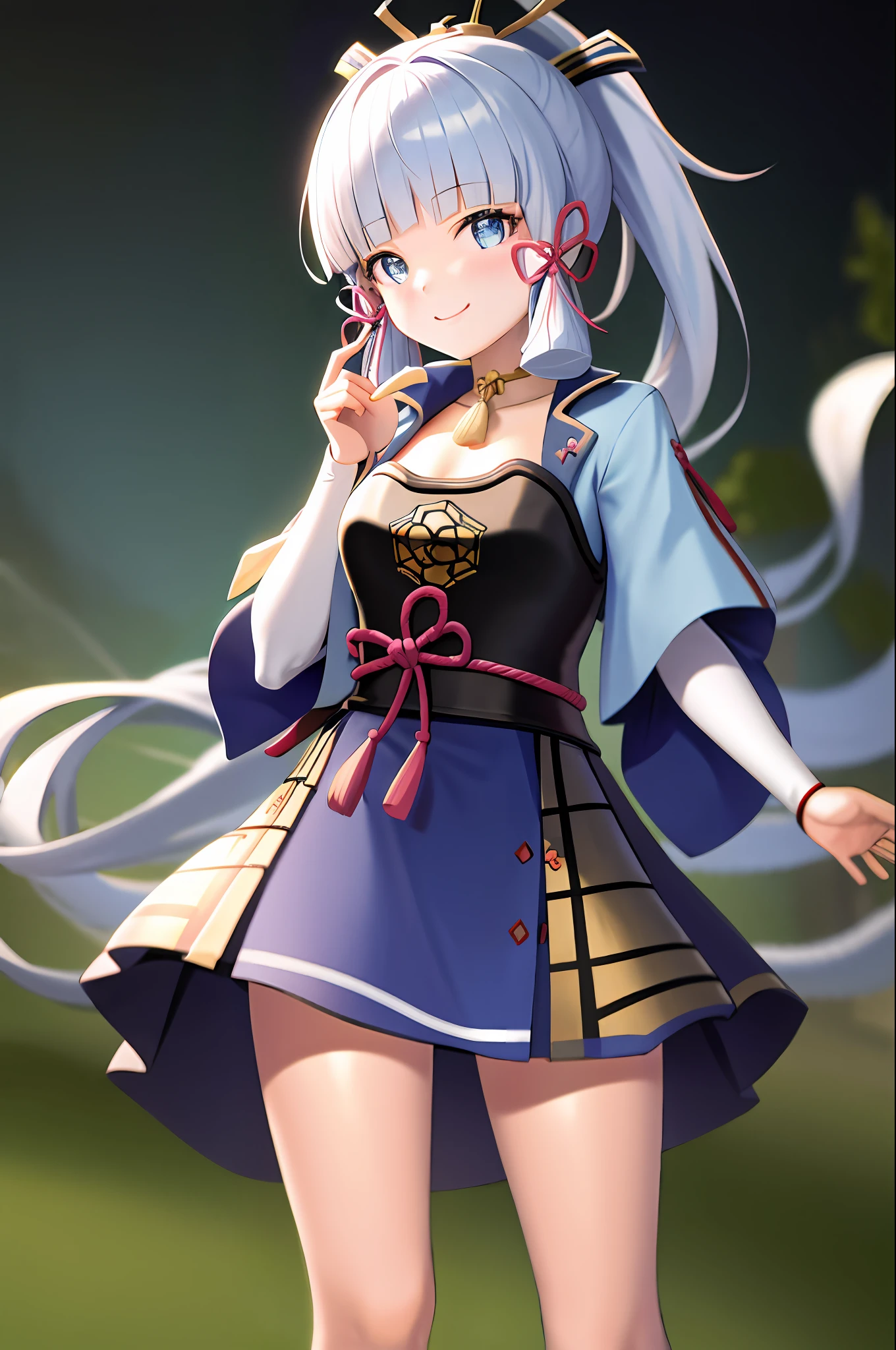 masterpiece, highres, best quality, 1girl solo, kamisato_ayaka, smile, kimono