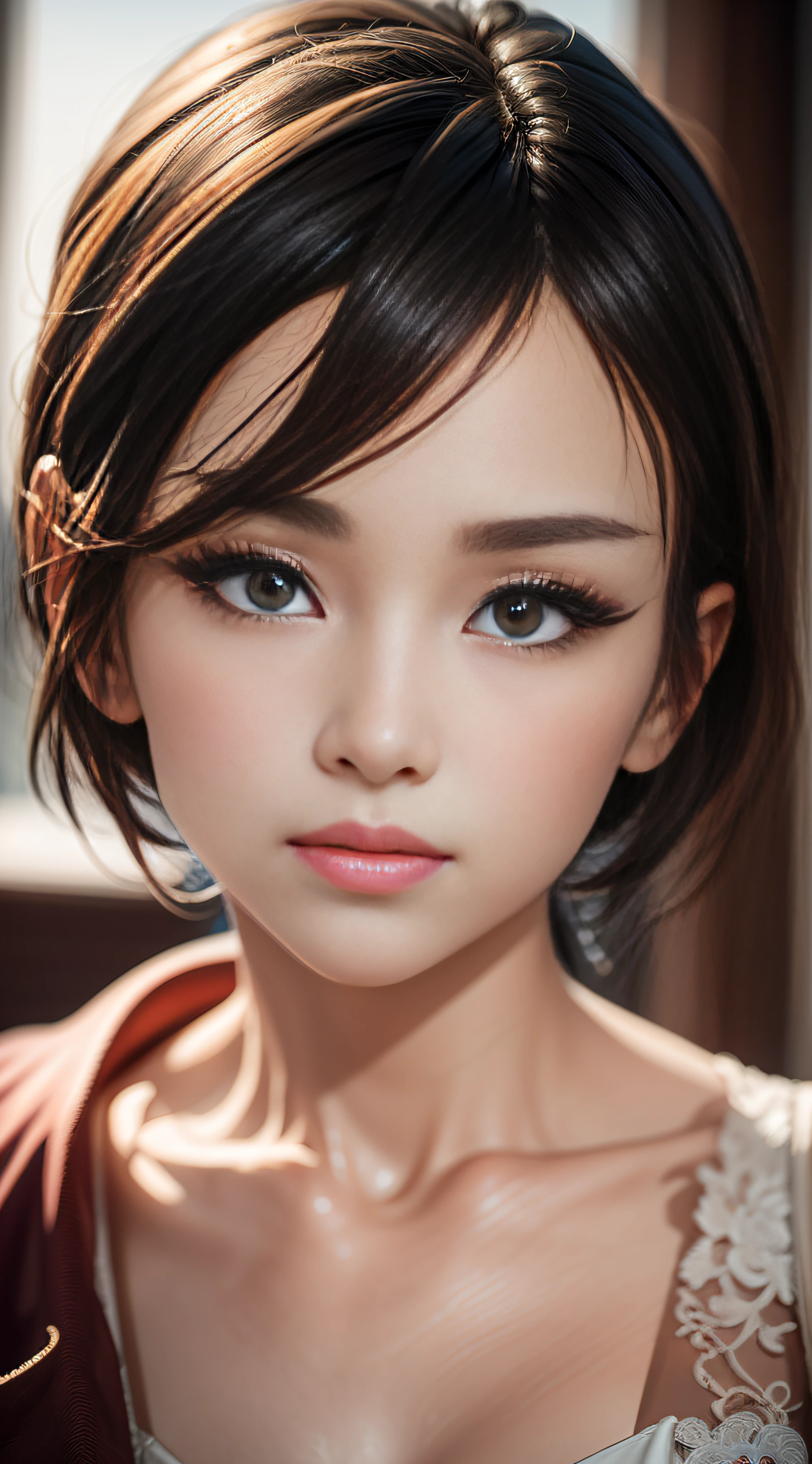 (yinchuan:1.5), close-up, masterpiece, best quality, raw photo, photorealistic, face, incredibly ridiculous, beautiful girl, cute, short hair, depth of field, high resolution, ultra detail, short blonde fine detail, highly detailed, highly detailed eyes and face, sharp pupils, realistic pupils, sharp focus, cinematic lighting