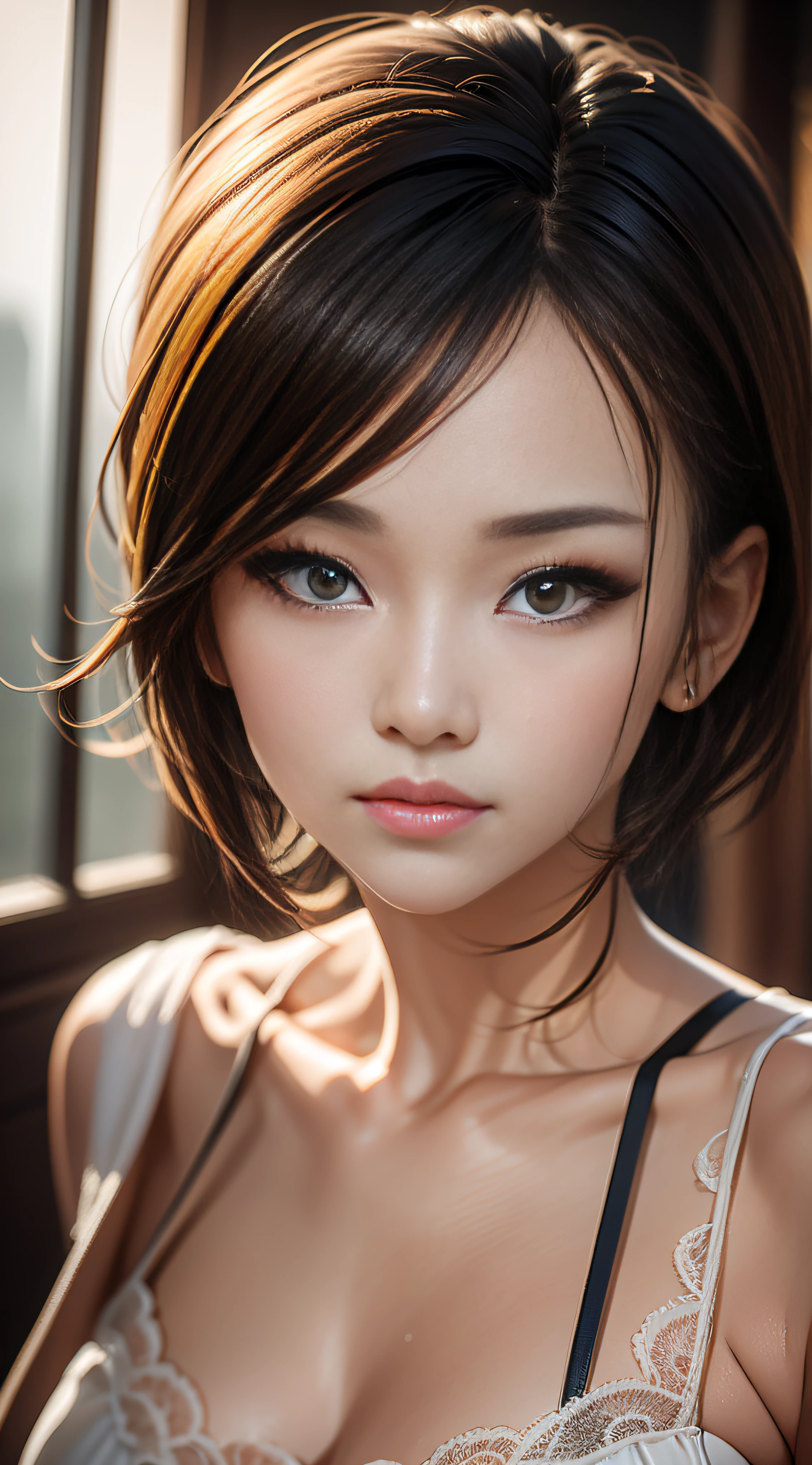 (yinchuan:1.5), close-up, masterpiece, best quality, raw photo, photorealistic, face, incredibly ridiculous, beautiful girl, cute, short hair, depth of field, high resolution, ultra detail, short blonde fine detail, highly detailed, highly detailed eyes and face, sharp pupils, realistic pupils, sharp focus, cinematic lighting