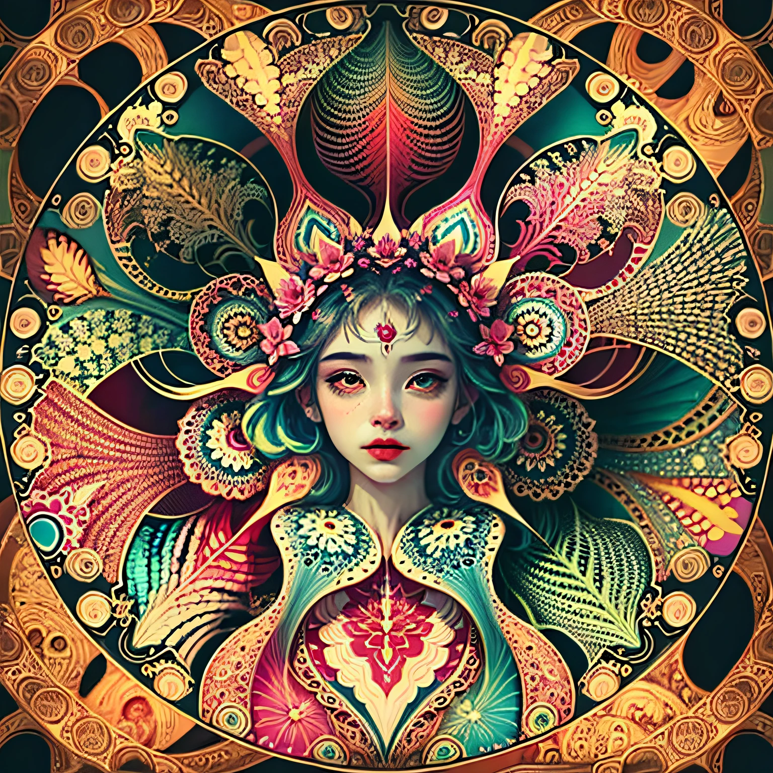 Saturated color、Psychedelic images、mandala、Fractal、Fantasy、symmetry