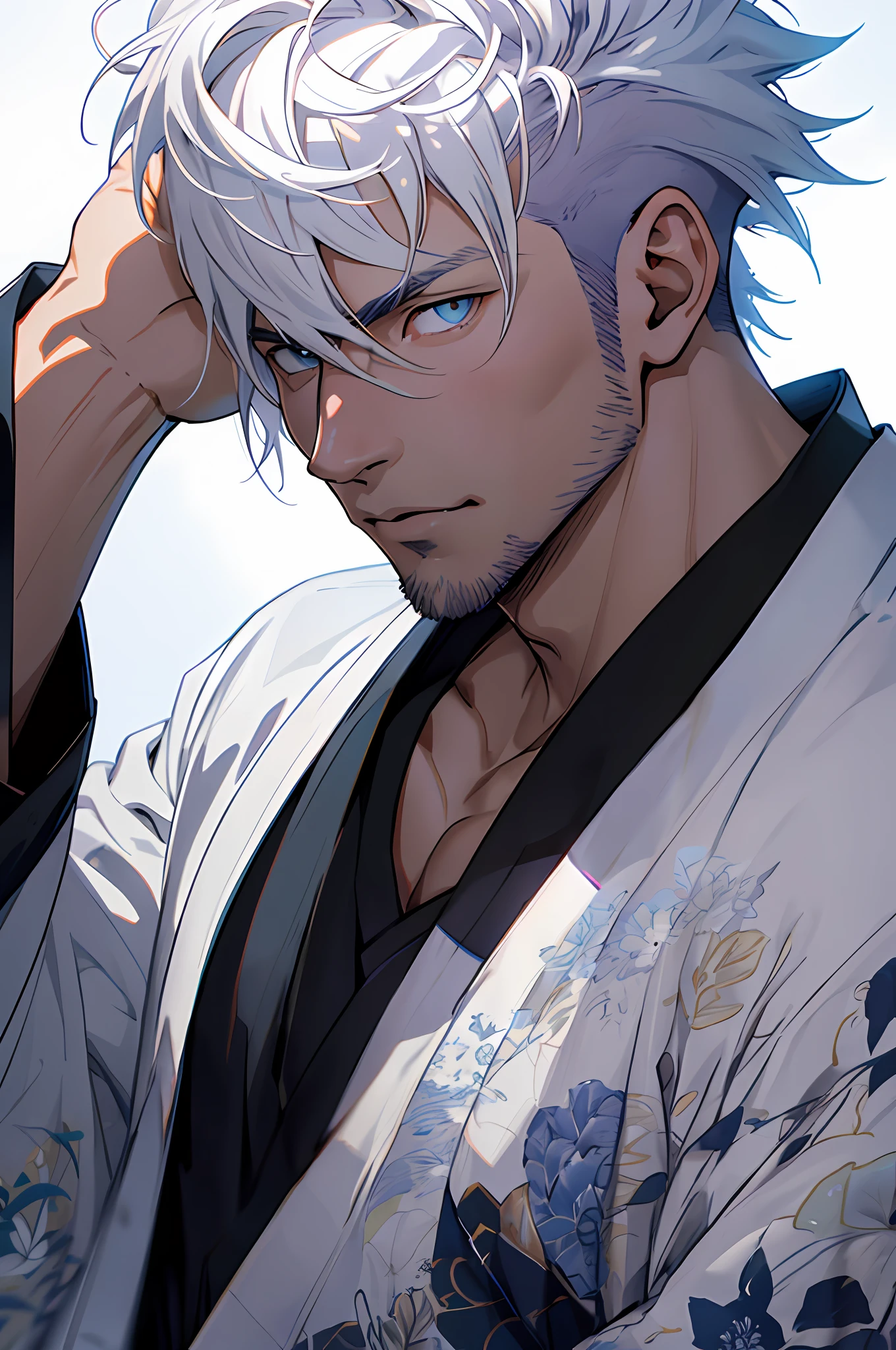 completely white kimono sleeve
