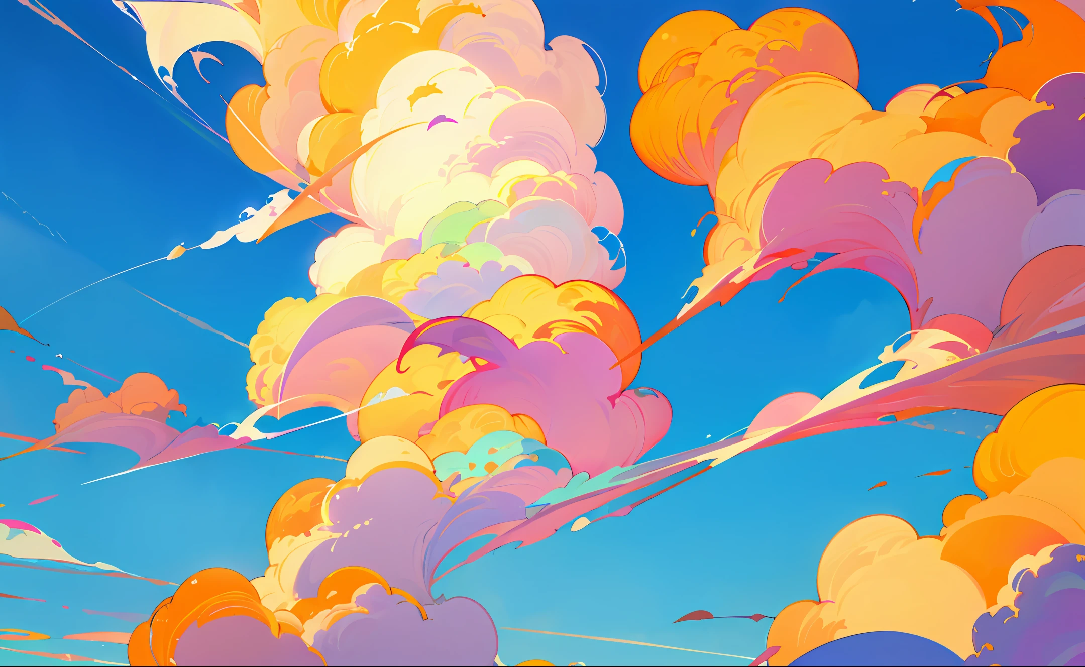 White clouds under a blue sky