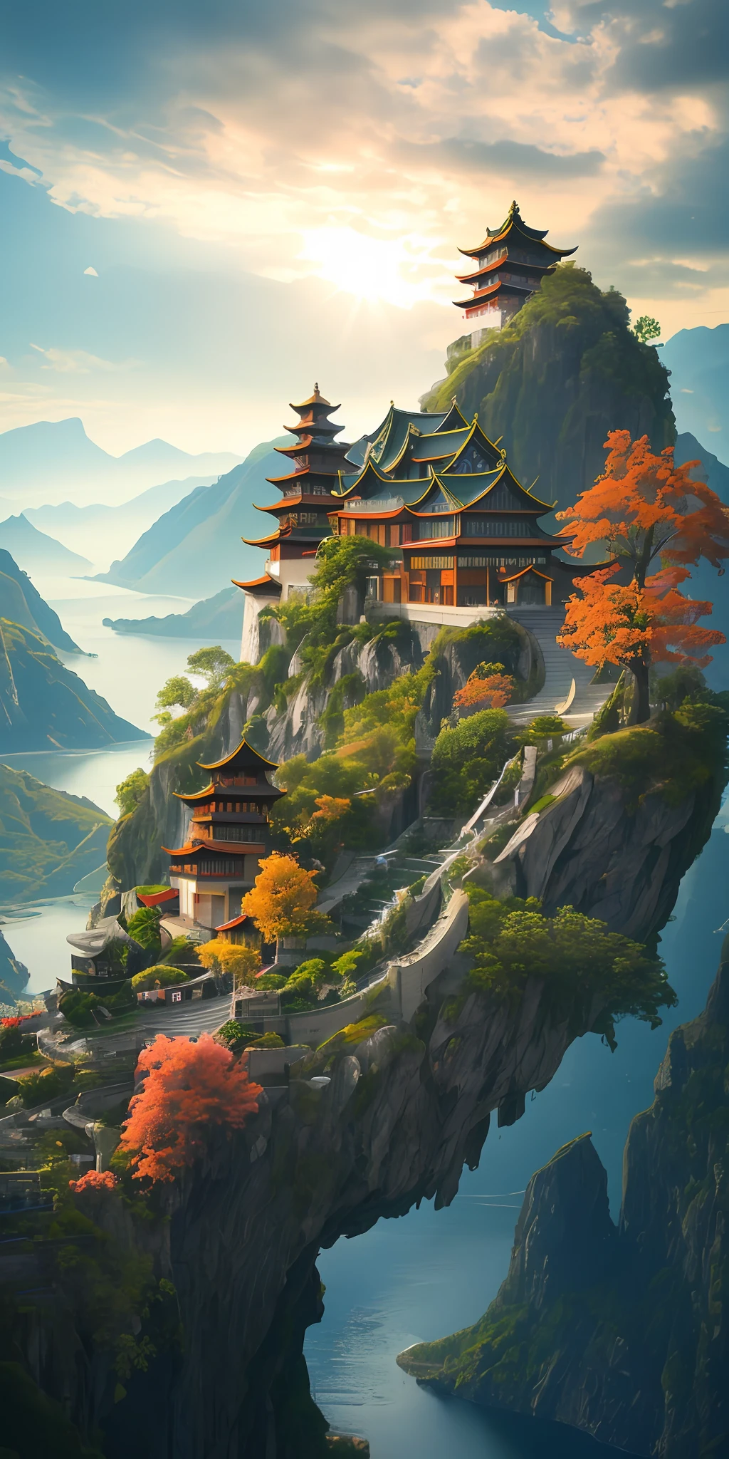 scenecy,shan shui,architectural