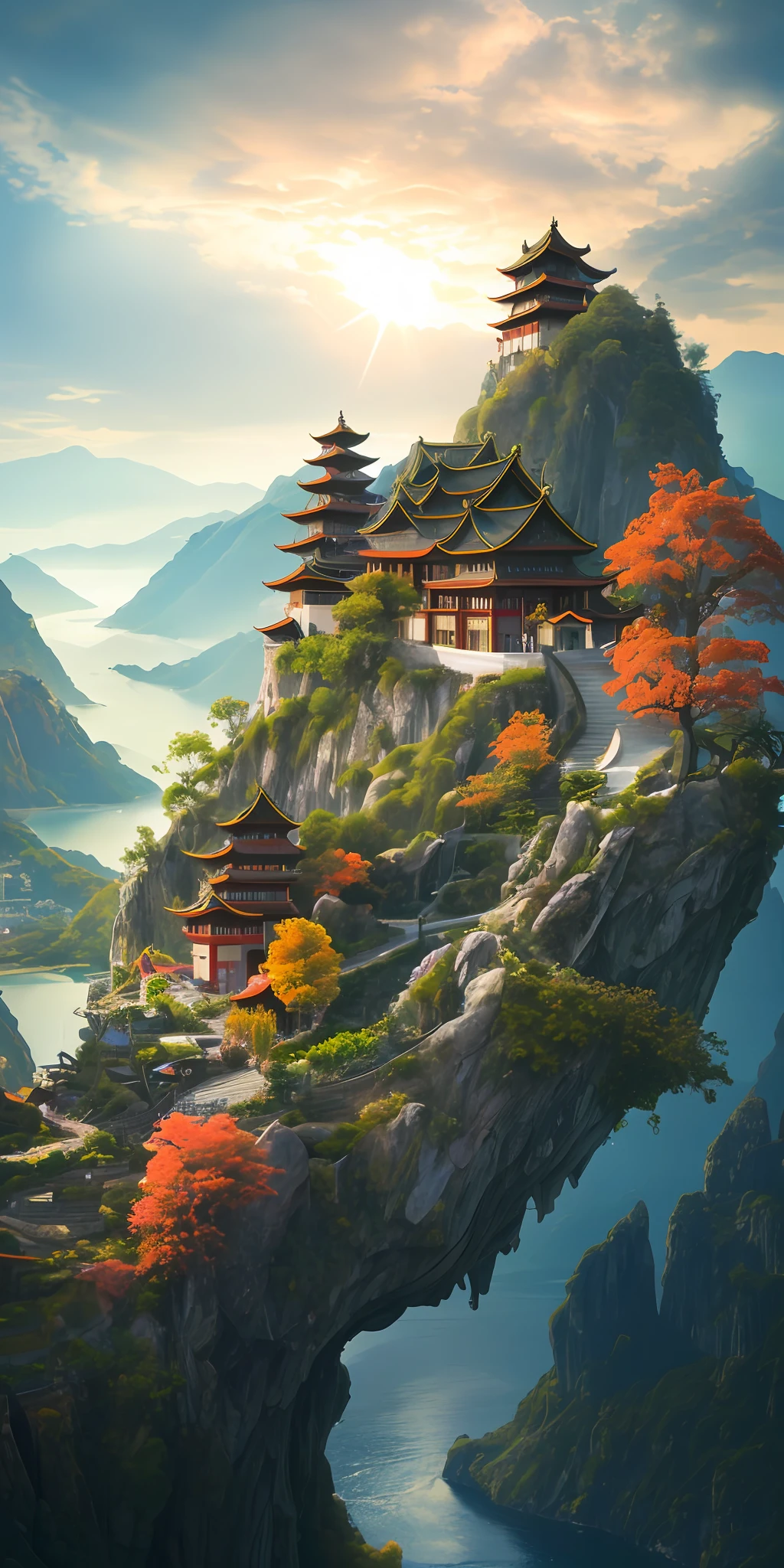 scenecy,shan shui,architectural