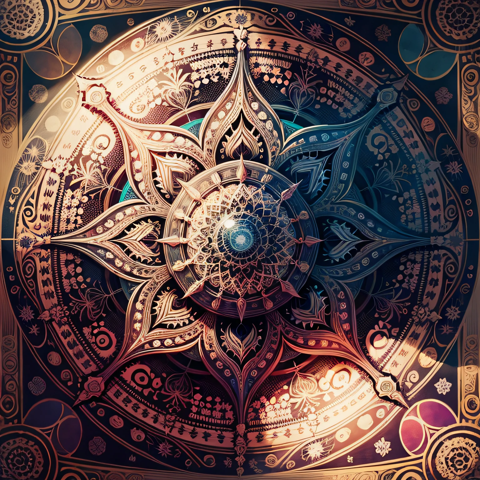 Saturated color、Psychedelic images、mandala、Fractal geometry、fantastical、symmetry