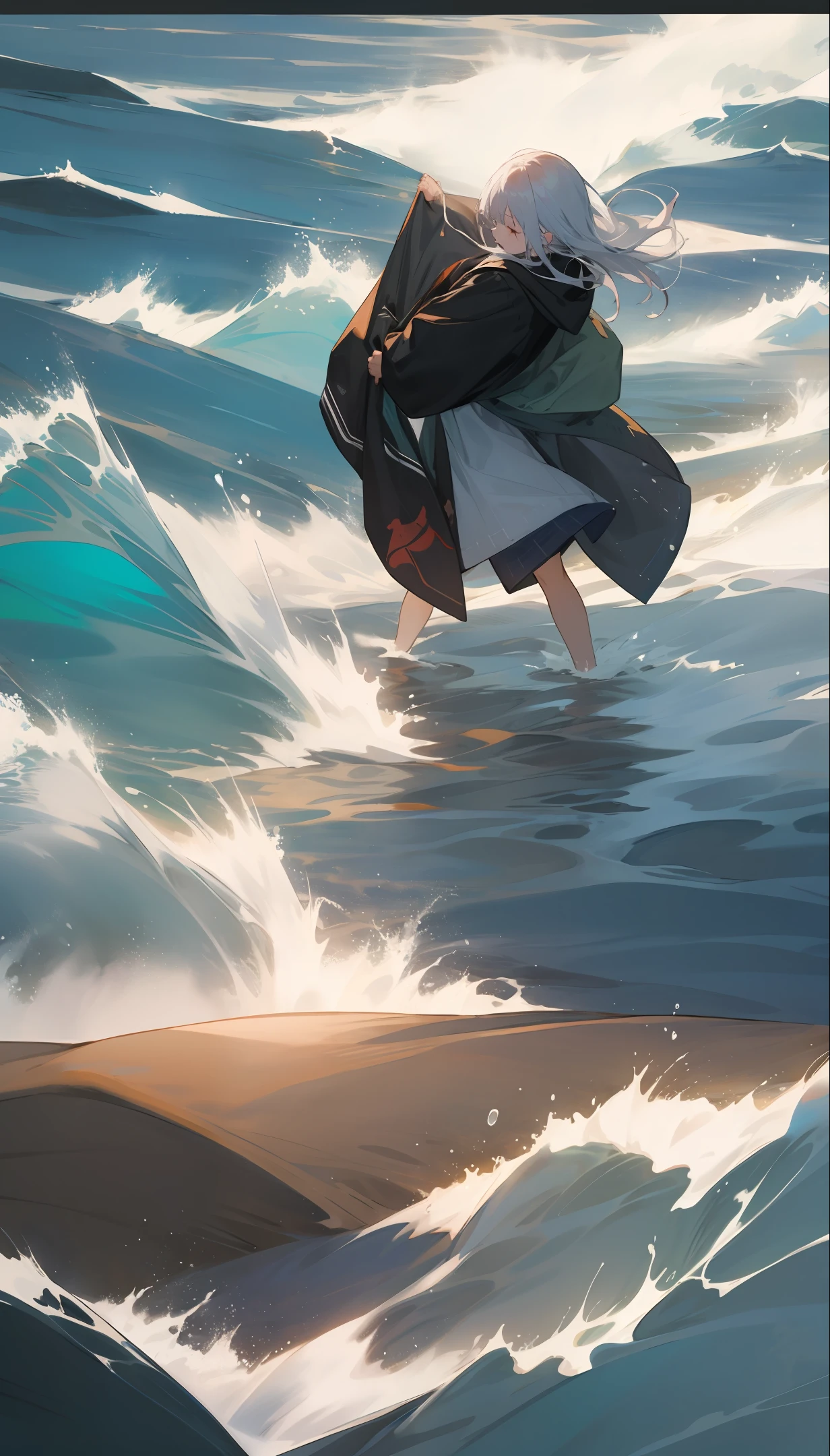 The sea is raging