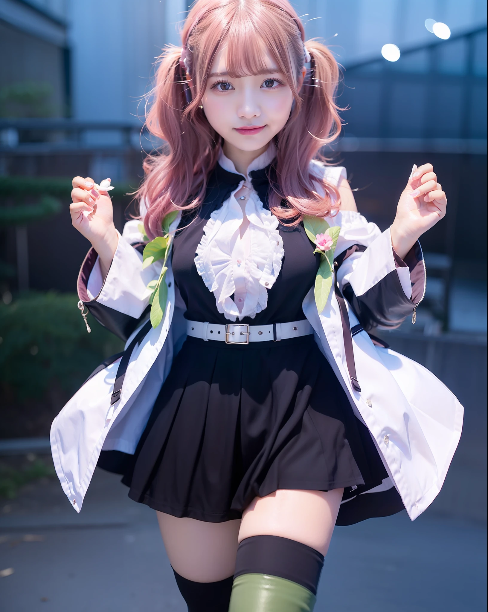 1girl, mitsuri kanroji, short hair,pink hair, realistic ,ultra detail,70mm lens,