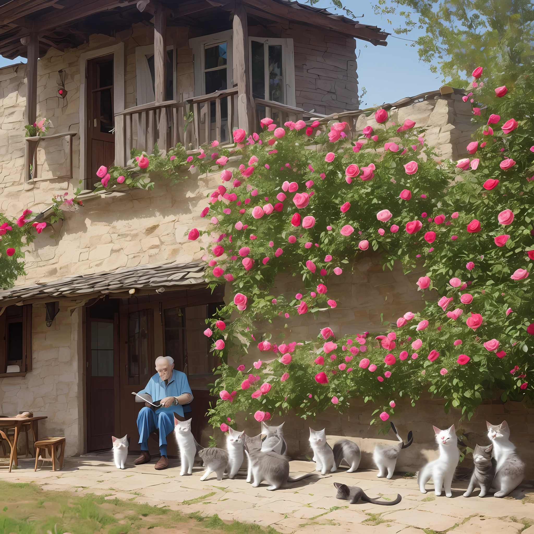 roses,house,an old man,Kids kittens --auto