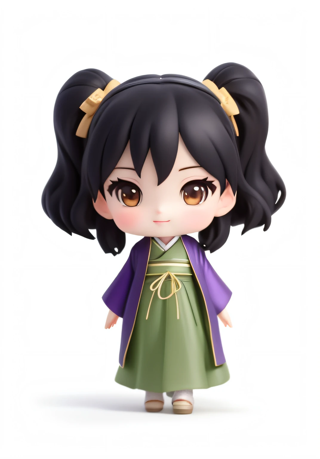 A black hair,Cartoon girl in green dress and purple coat, inspired by Takehisa Yumeji, royal palace , A girl in Hanfu, mitsumayo, Japanese cartoon style, Chinese girl, Japanese animation style, hoshino yukinobu, shikamimi, Middle Metaverse, harumi, chiho, she has a cute expressive face