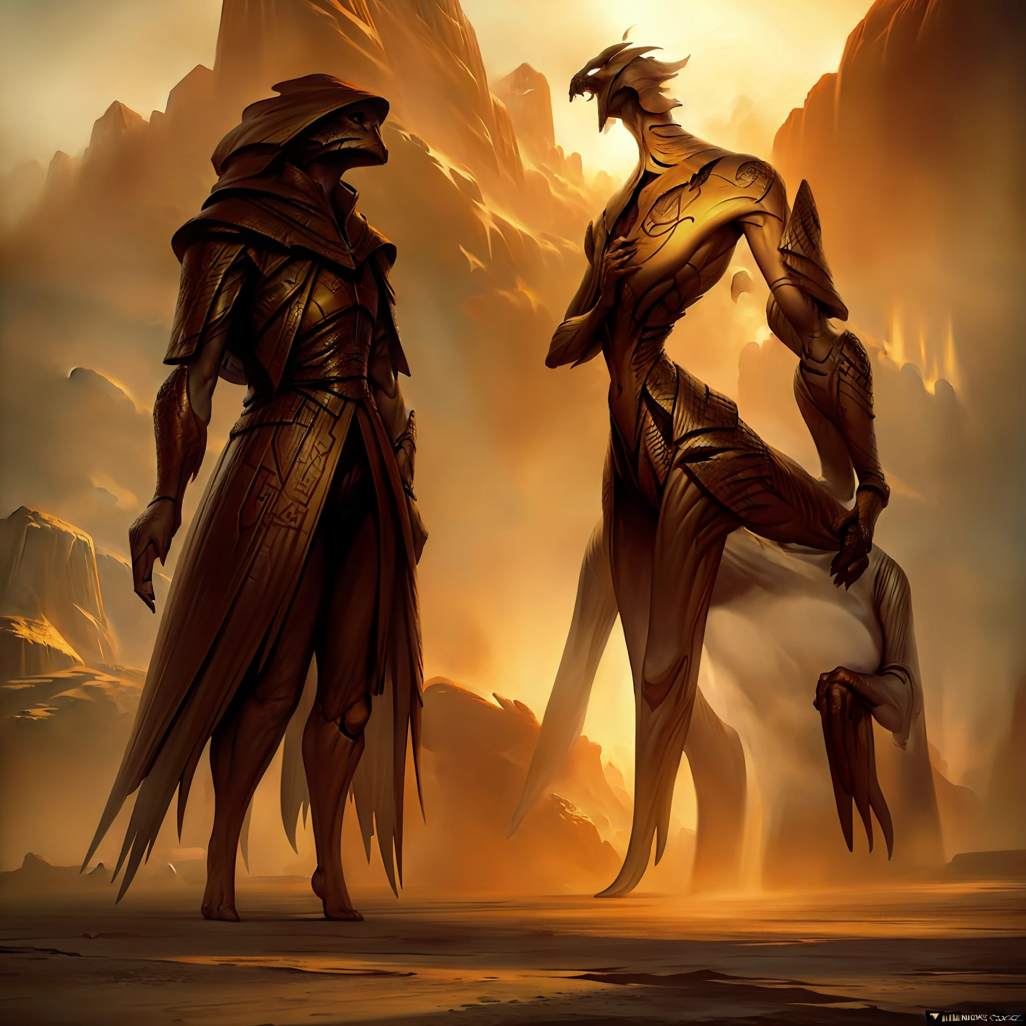 there is a large creature that is walking in the desert, award winning concept artist, epic fantasy sci fi illustration, Thomas Allen Coffera(Tomasz Alen Kopera)and CG Society, creature concept art, monster concept art, rolands zilvinskis 3d render art, creature design, stefan koidl inspired, giant ethereal creature, Artstation contest winner