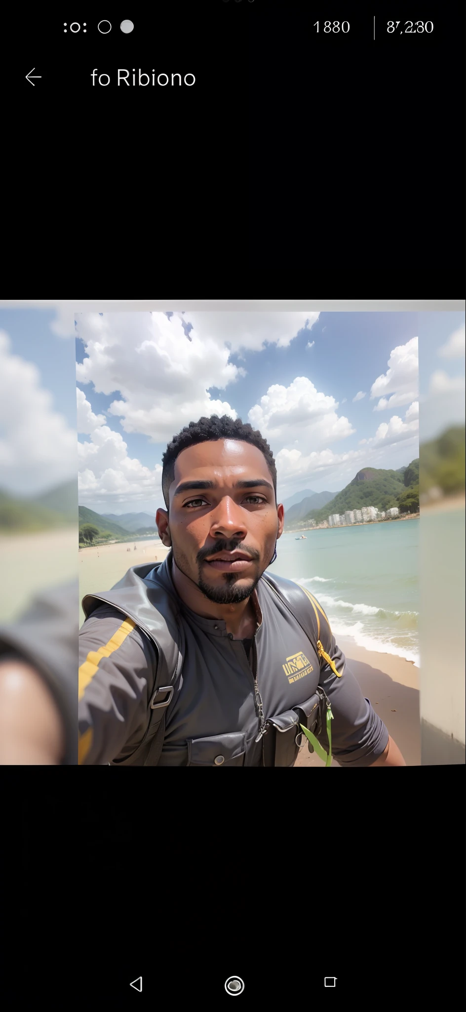 1 Homem africano, foto realista, detalhado, high-definition, rio ao fundo.