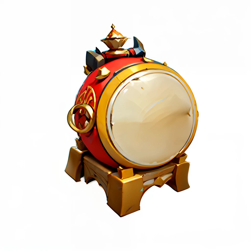 antiquity,Close-up of Mongolian war drums,There are spear weapons on it, item art, gong, game icon asset, Drums, Onmyoji detailed art, 3 d icon for mobile game, onmyoji, barrel chested, Unknown, mouse with drum, longspear, rpg item, game assets, epic legends game icon, mobile game asset, game icon stylized