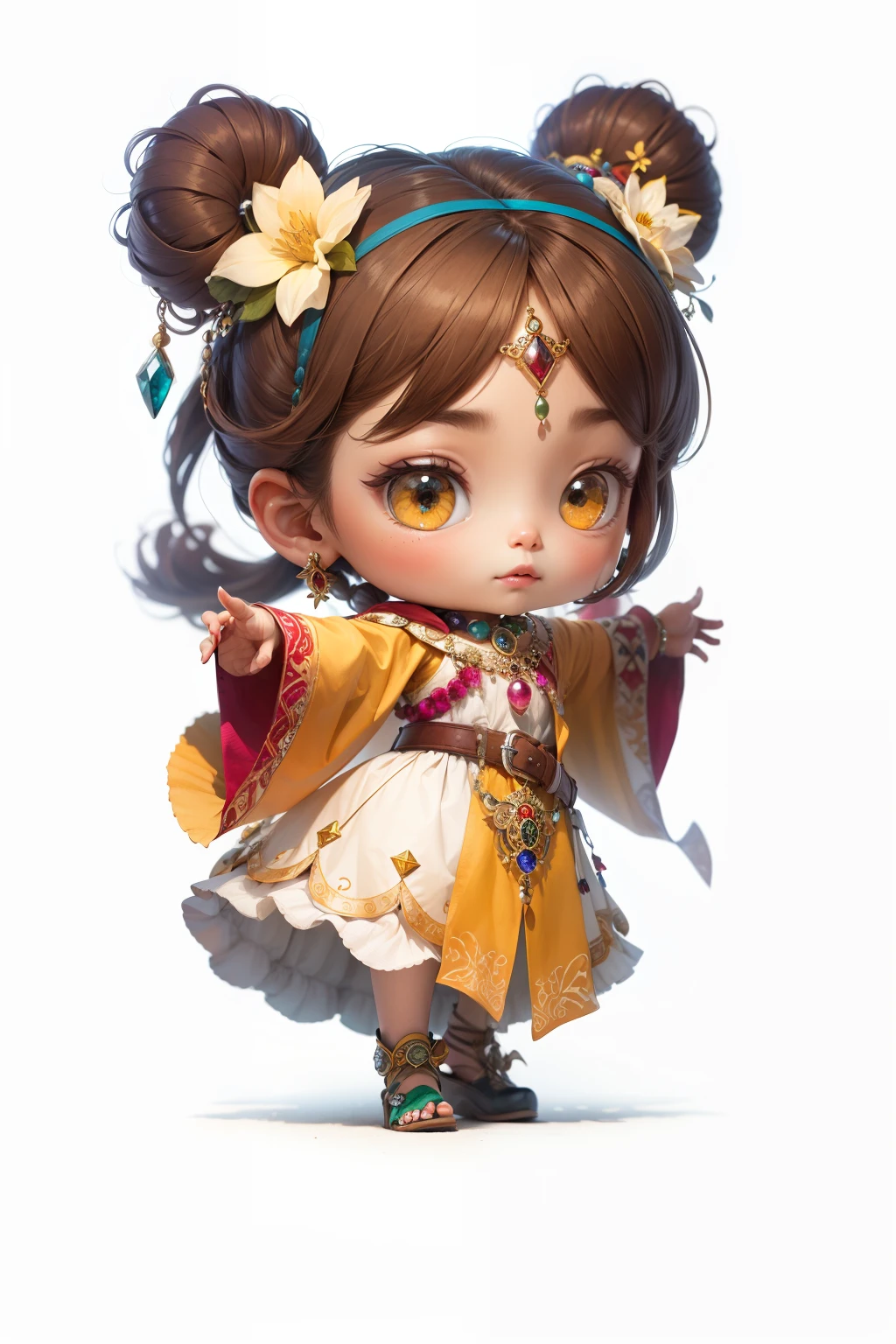 Cloth belt，trinkets，Belt with large pieces of gemstones，Exquisite，Brilliant，Flower ornaments