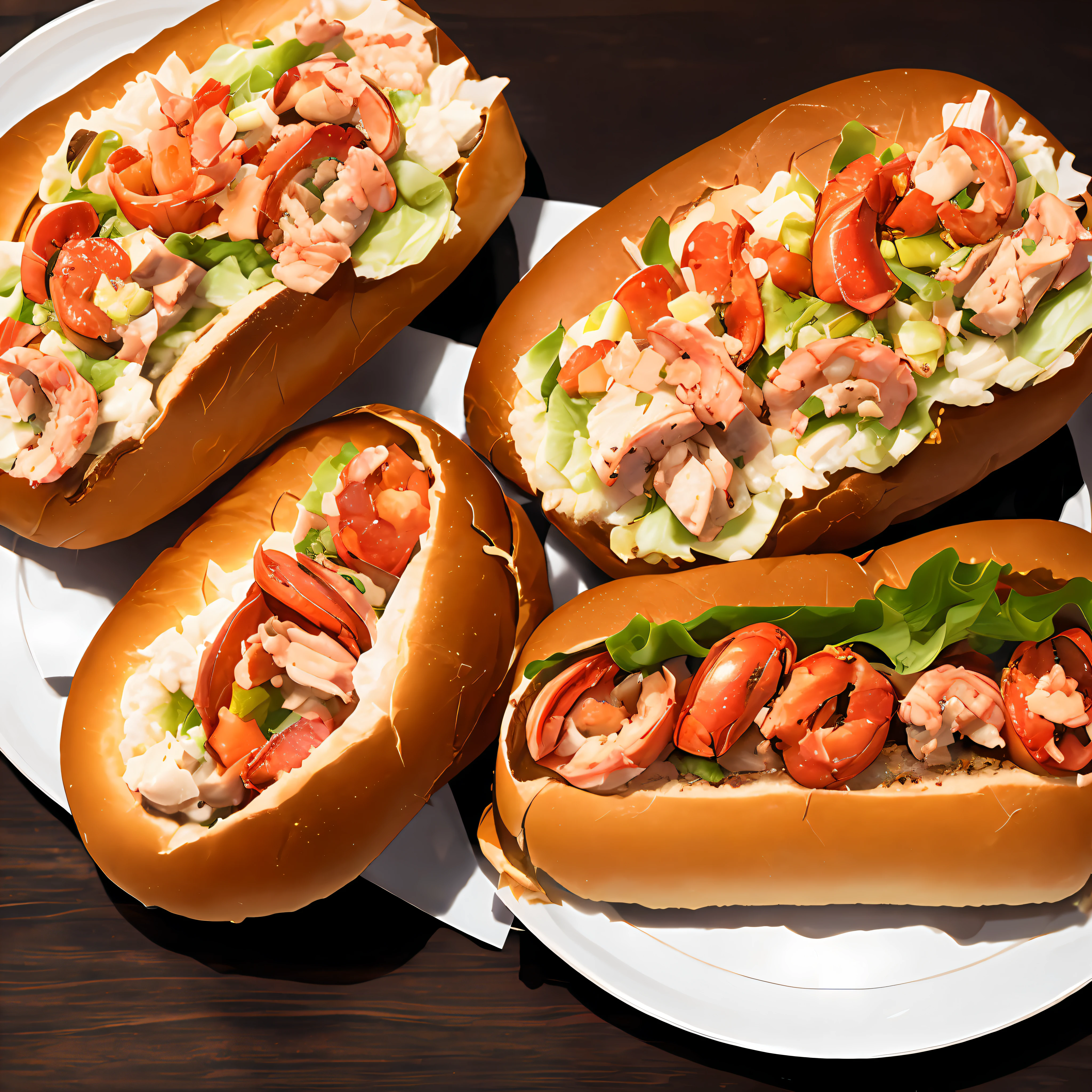Boston Lobster Roll is realistic,highdetailed,Complex,Clear focus,8K, --auto