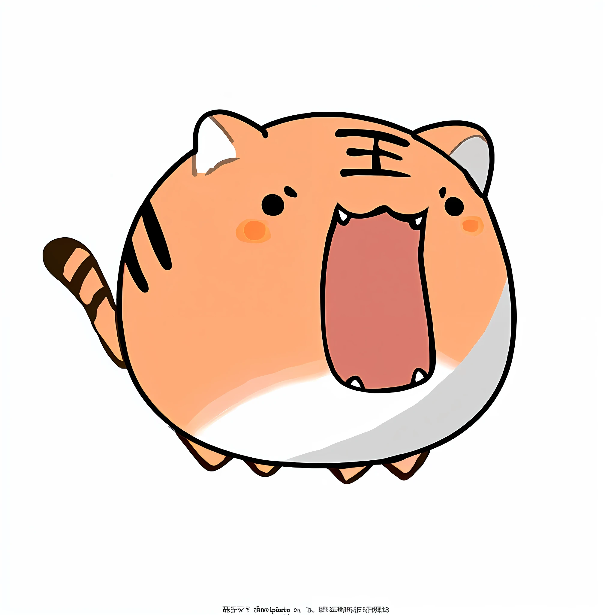 cartoon cat with tongue sticking out and tongue out, ((tigers)), A tiger, anthropomorphic tiger, The tiger is smiling, umaru-chan, the cat is orange, Kawaii cat, punchable expression, squirrel/tigers, angry cat, tigers, garfield cat face, japanese mascot, ;Open mouth, fat cat, tiger face