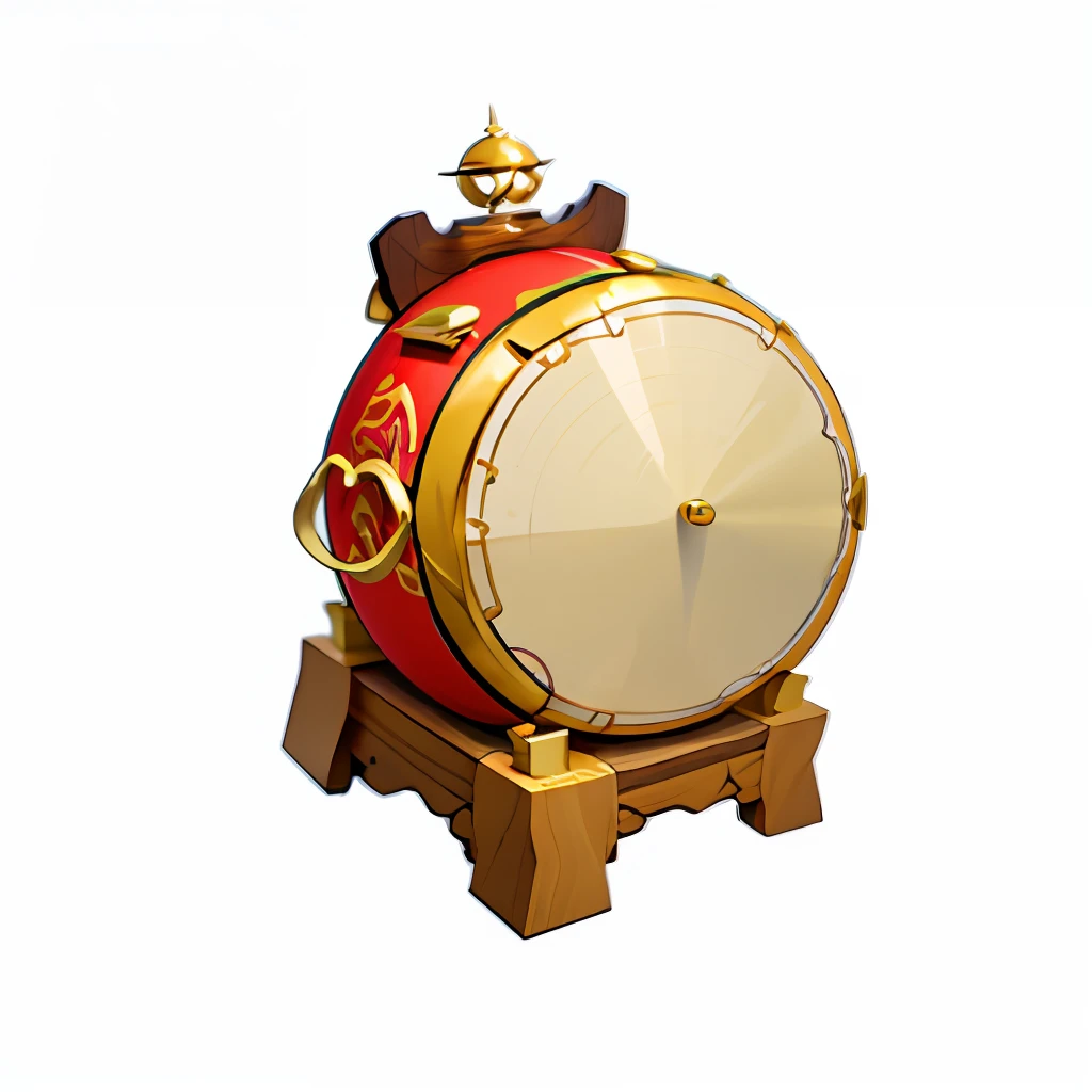 antiquity,Close-up of Mongolian war drums,There are spear weapons on it, item art, gong, game icon asset, Drums, Onmyoji detailed art, 3 d icon for mobile game, onmyoji, barrel chested, Unknown, mouse with drum, longspear, rpg item, game assets, epic legends game icon, mobile game asset, game icon stylized,(The Masterpiece,Top quality,best qulity,officlal art,The beauty of beauty:1.2),(8K,best qulity,The Masterpiece:1.2),(((white Background,))) (goods/Ancient war drums of the Han Dynasty in China),fantastical,There is a green spherical ancient Chinese war drum of the Han Dynasty