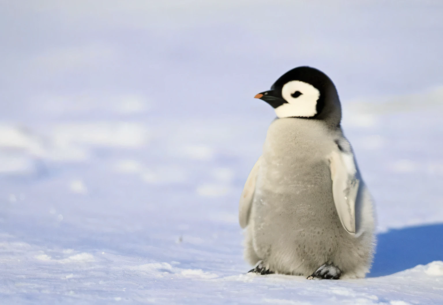 there is a small penguin standing in the snow on the ground, pinguin, pinguin, anthropomorphic penguin, fat penguin, pinguin, , pinguin, cute single animal, cute animal, the cutest creature in the world, the cutest creature in the world, blue penguin, looking cute, just a cute little thing