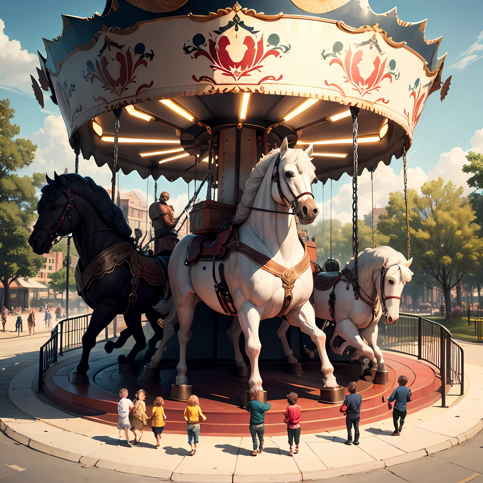 Carousel Memories Playground Multiple Trojans Surrounding