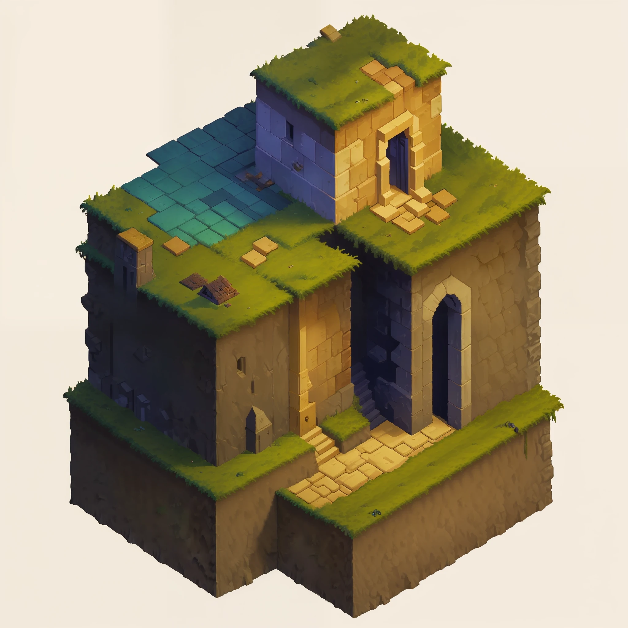 （master-piece，best qulity，hyper detailed，best shadow），Dungeons，2D art，concept arts，Pixel wind，Colorful scene,isometric pixel art,