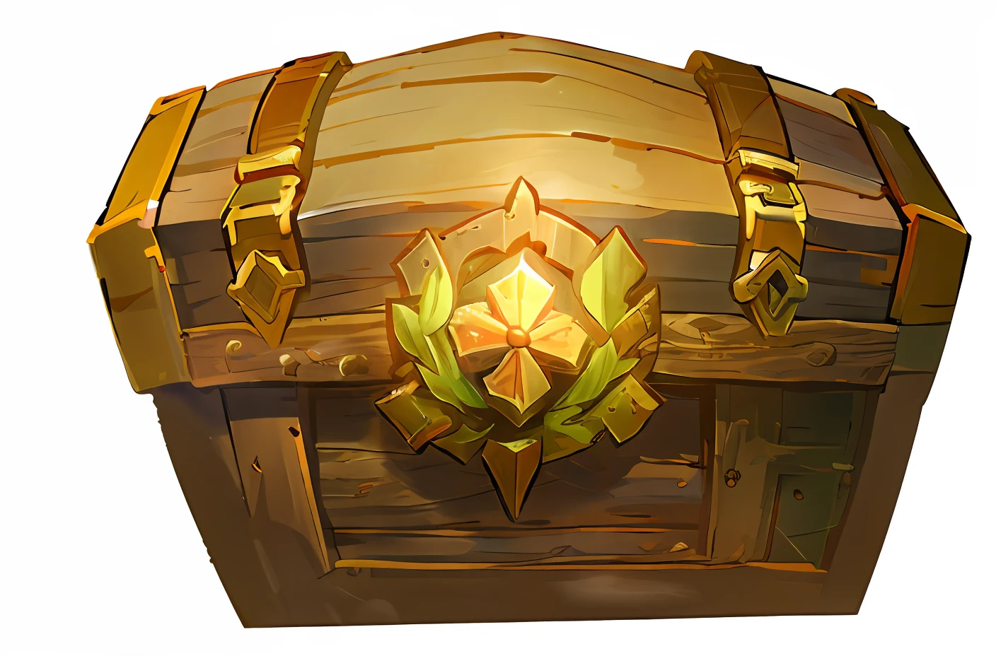 A wooden treasure chest,Nice looking decoration,Strong sense of design