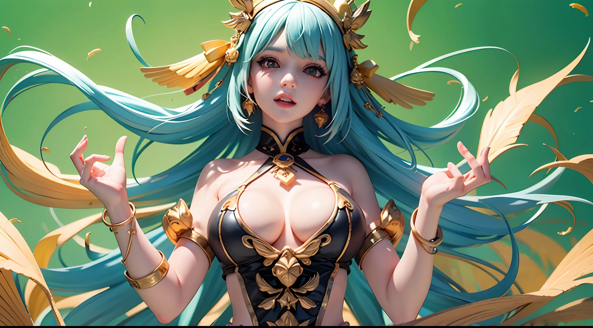 1girly,full - body,(Goldeneye),(redeyes),(Colored feathers),(Moe girl:1.1),Nice detailed eyes,Colored hair,Very long hair,tiny breast,(looks at the viewer),stylish,cwoman,full of energy,outfits,front facing,Colorful,Dynamic,backgrounds,Elemental,Be confident,expressively,Hold,statement,fittings,Majestic,coil,around,Touch the,Scenes,attention-grabbing,stylish,bigger,Smart,modern day,stylish, focal point, stylish,,white background,The Masterpiece,the best qualityt,(the best qualityt), ((Masterpiece)), (high - resolution), Original Painting, Extremely detailed 8k wallpaper, (anextremely delicate and beautiful),((Detailed face)), beautifuldetailedeyes, Hair flutters in the wind, disheveledhair, lens flares,