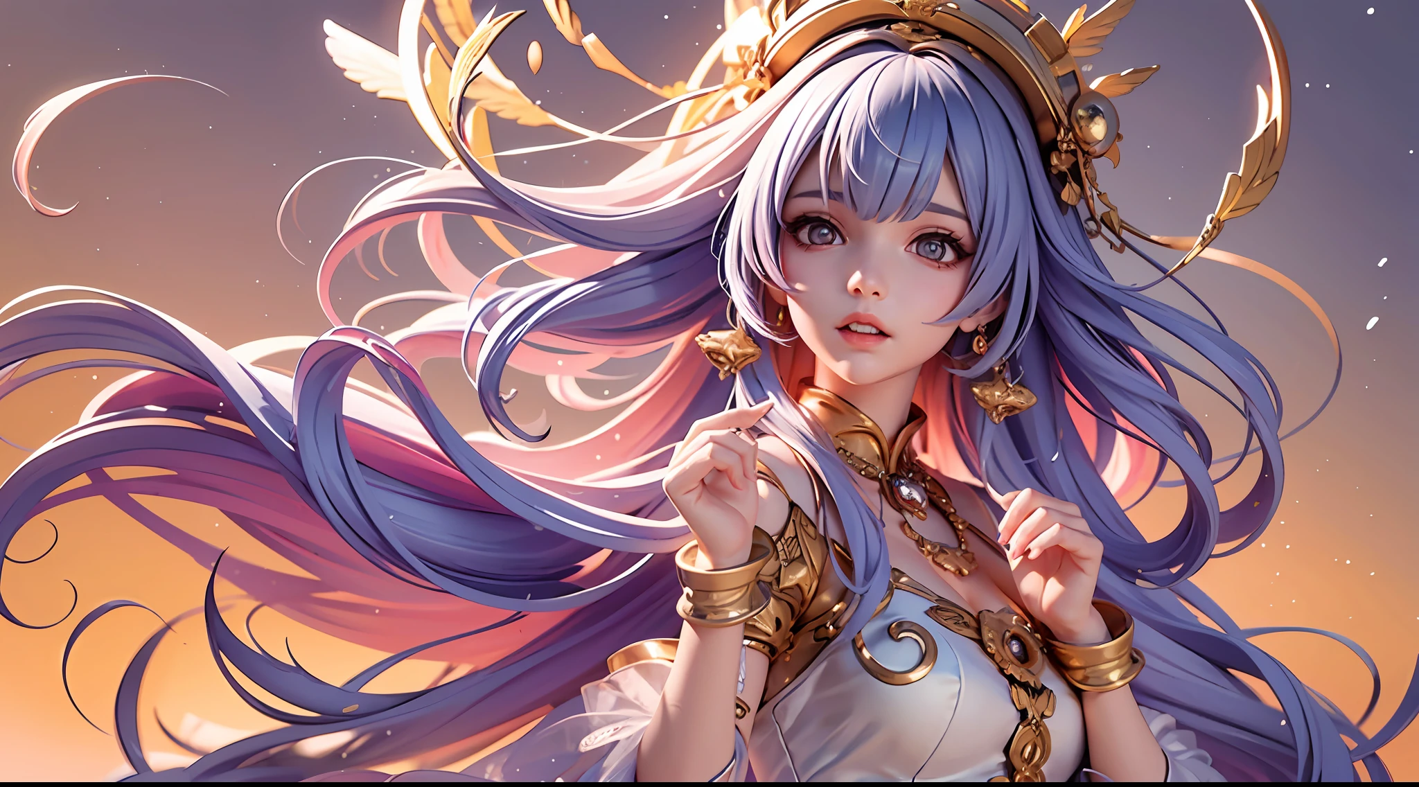 1girly,full - body,(Goldeneye),(redeyes),(Colored feathers),(Moe girl:1.1),Nice detailed eyes,Colored hair,Very long hair,tiny breast,(looks at the viewer),stylish,cwoman,full of energy,outfits,front facing,Colorful,Dynamic,backgrounds,Elemental,Be confident,expressively,Hold,statement,fittings,Majestic,coil,around,Touch the,Scenes,attention-grabbing,stylish,bigger,Smart,modern day,stylish, focal point, stylish,,white background,The Masterpiece,the best qualityt,(the best qualityt), ((Masterpiece)), (high - resolution), Original Painting, Extremely detailed 8k wallpaper, (anextremely delicate and beautiful),((Detailed face)), beautifuldetailedeyes, Hair flutters in the wind, disheveledhair, lens flares,