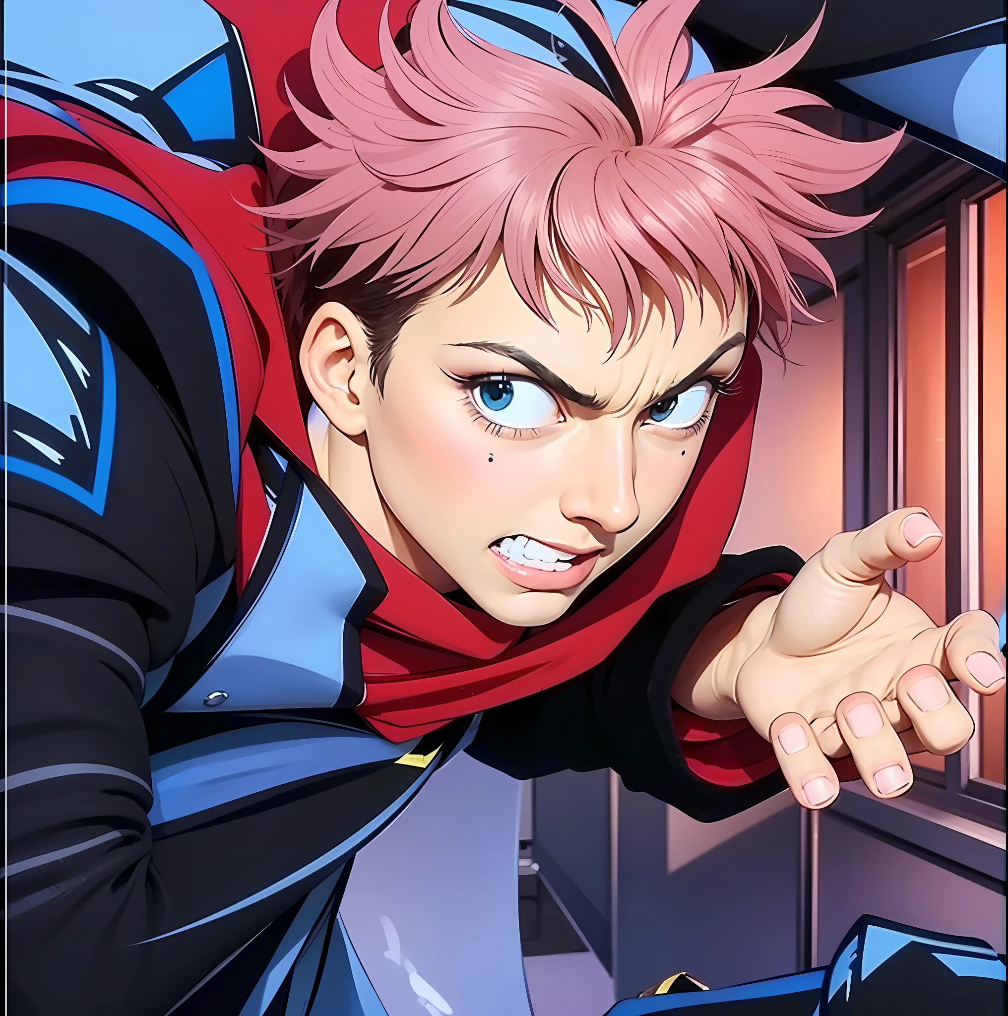 Protrait, photograph,With an expression,Angry face, Red hair,Brown eyes, realistic detail face and skin,1Handsome man ,Realistic detailed colours,sharp,8k,-s2auto.